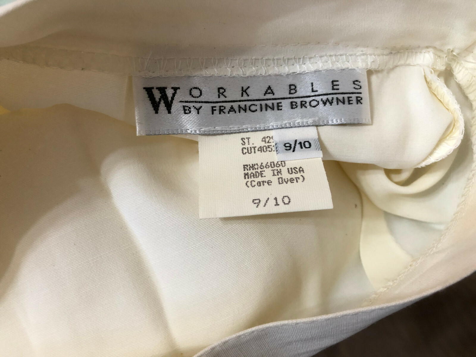 Vintage 1990’s White Skirt Francine Browner Workables with tags Size 9/10