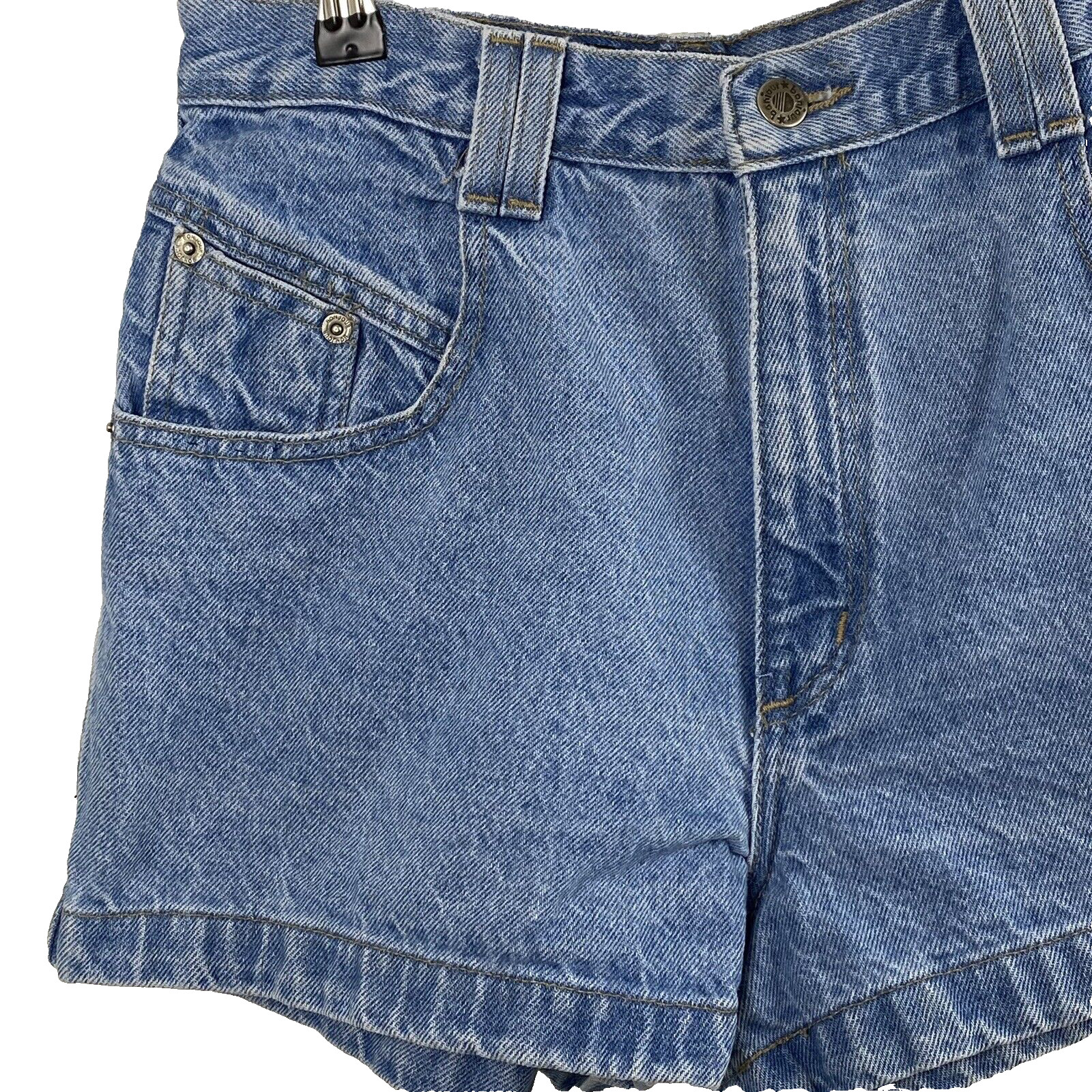 Vintage Bonjour Womens Denim Mom Jean Shorts Juniors 13 Distressed Blue Hi Rise