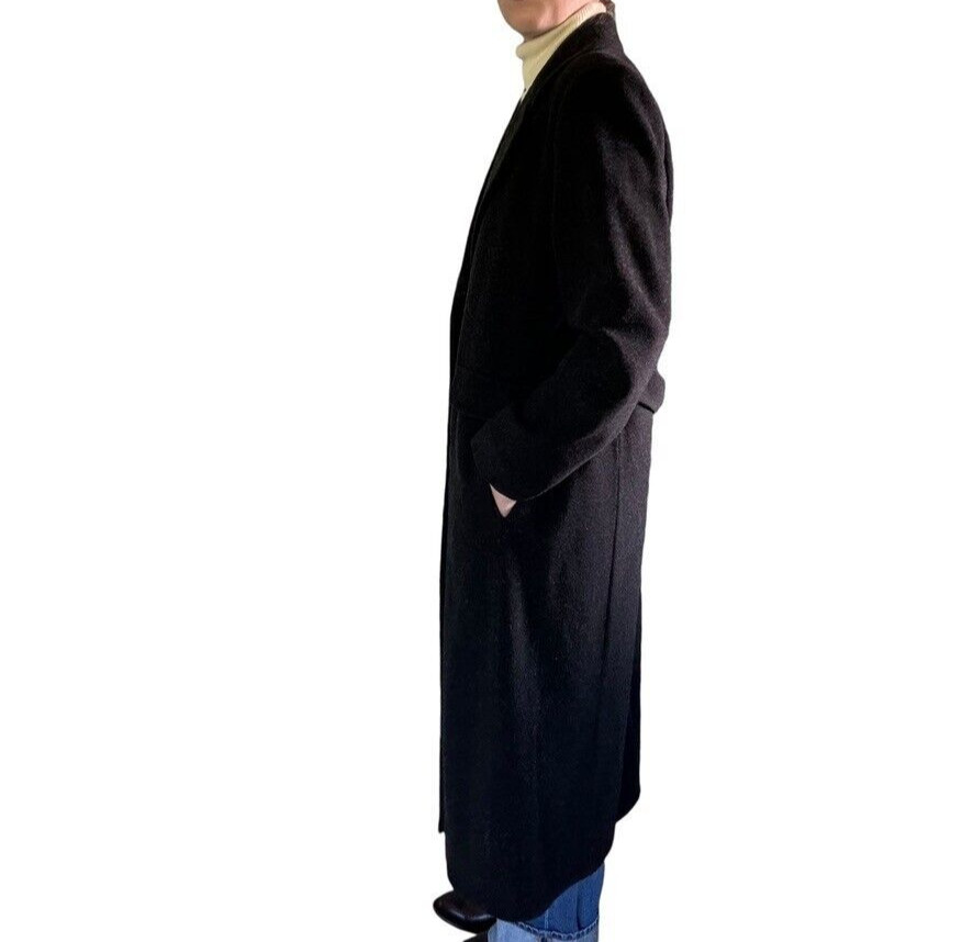 Vintage 1990s Forecaster Gray Wool Cashmere Blend Dark Academia Trench Coat Sz M