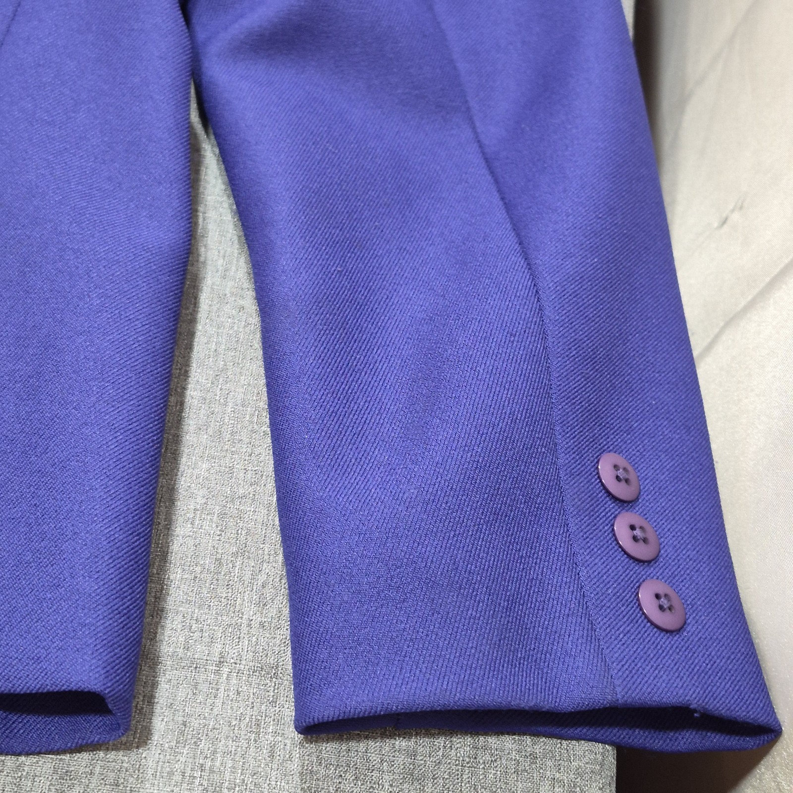 Vintage Haberdashery Women’s Classic Blazer Two Button Jacket Size 12 Purple