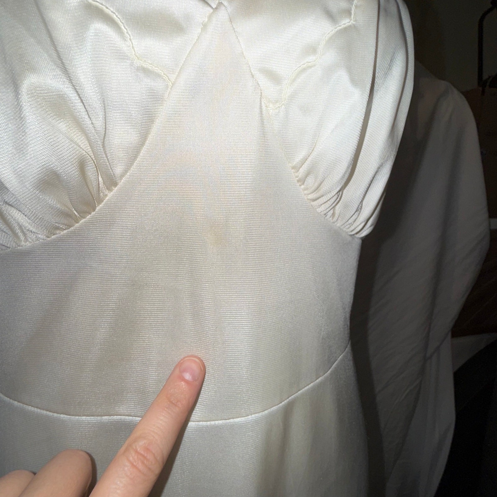 Vtg 60s Vincent White Slip Dress Nylon Bridal Lingerie 36 (S/M) Coquette