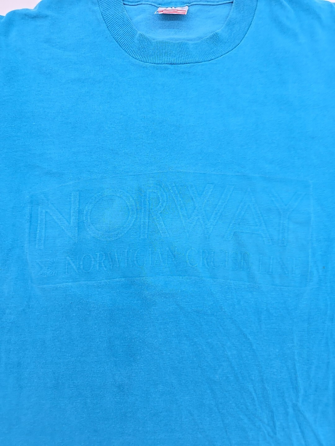 Vintage Norway Cruise Line T-Shirt Womens Medium Blue 90s USA..#9517