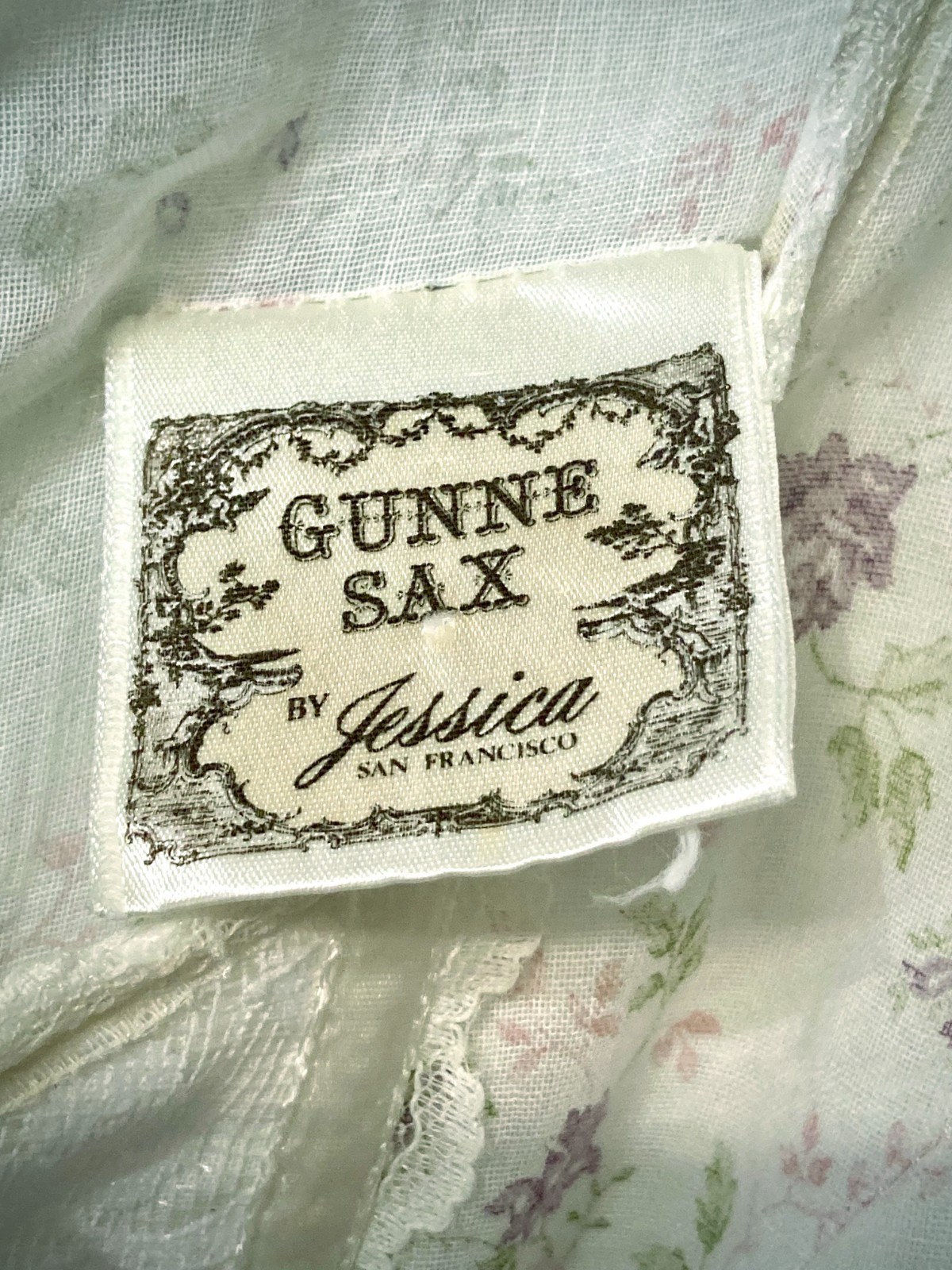 Vtg 70s Gunne Sax Jessica McClintock Floral Lace Corset Prairie Maxi Dress XXS