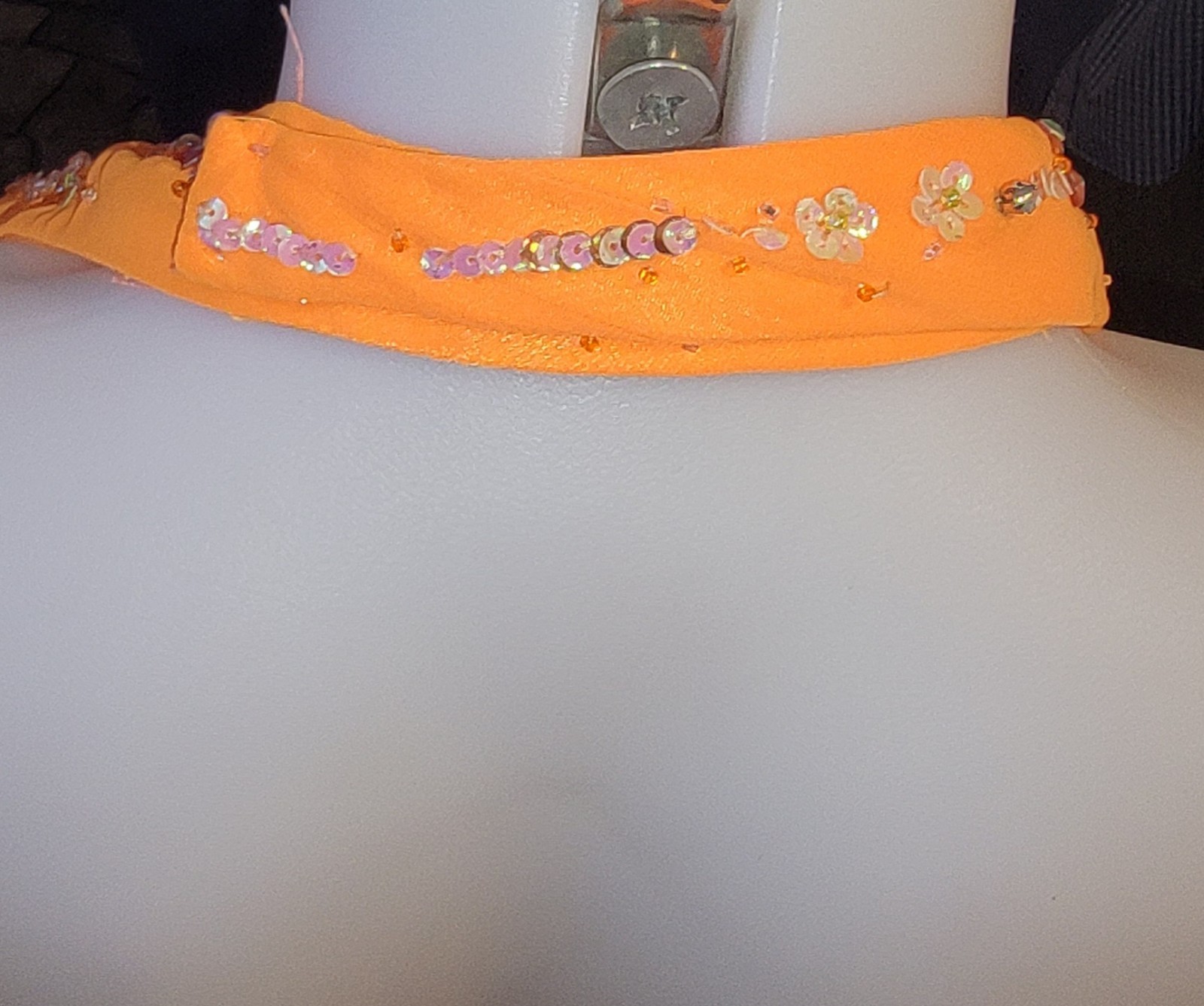 Vtg Y2k Orange Sequin Ruffle Whimsy Balletcore Fairy Coquette Prom Dress Sz 14