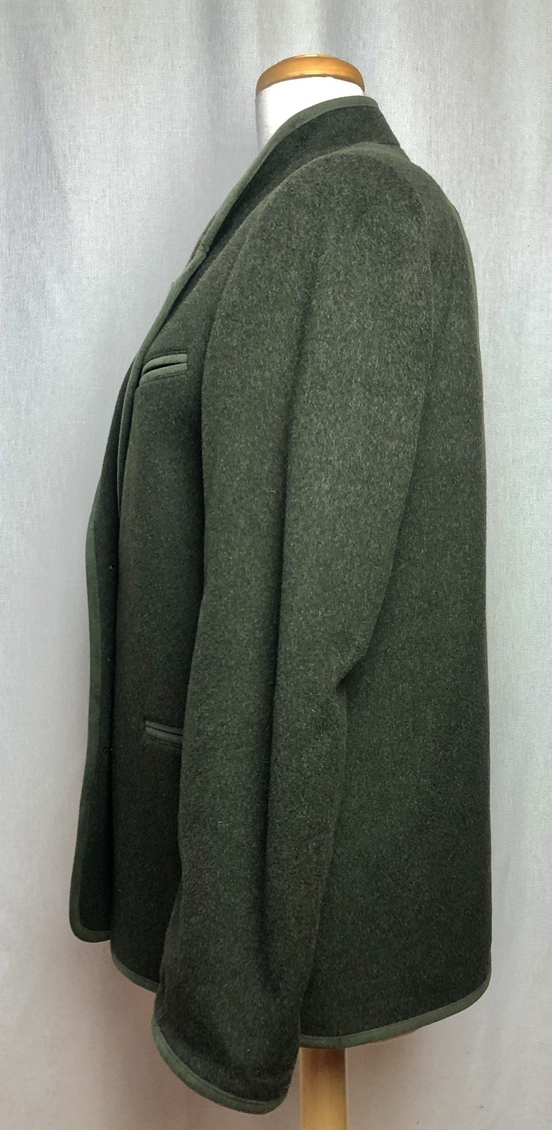 Vtg Austrian Loden Wool Jacket Green Tyrolean Tyrol Trachten Women US 2–4 EU 34