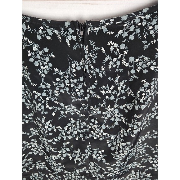 Vintage TR Bentley Black Ditsy Floral Mini Skirt Tulip Hem Women’s 4 XS