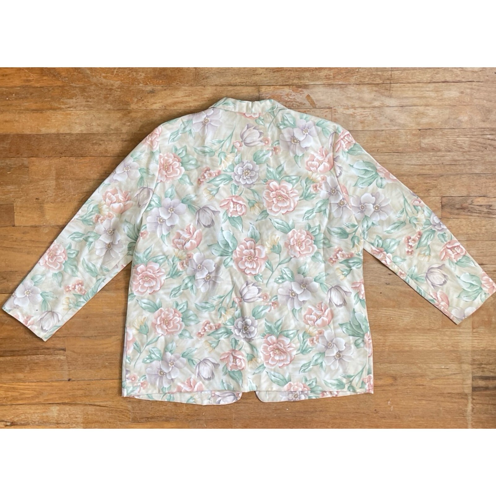 Vintage Floral Print Blazer Size XL/1X 1990s Lightweight Sport Coat Jacket