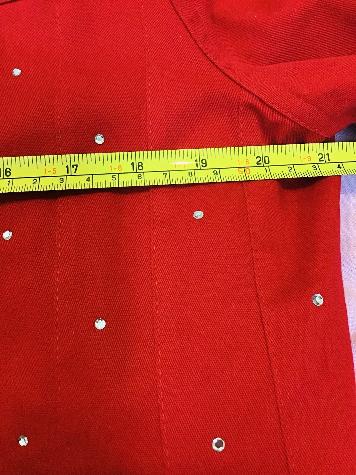 Rhinestone Red Jacket Vtg Mili Designs Zip Up Bling Buttons Cotton Shoulder Pads