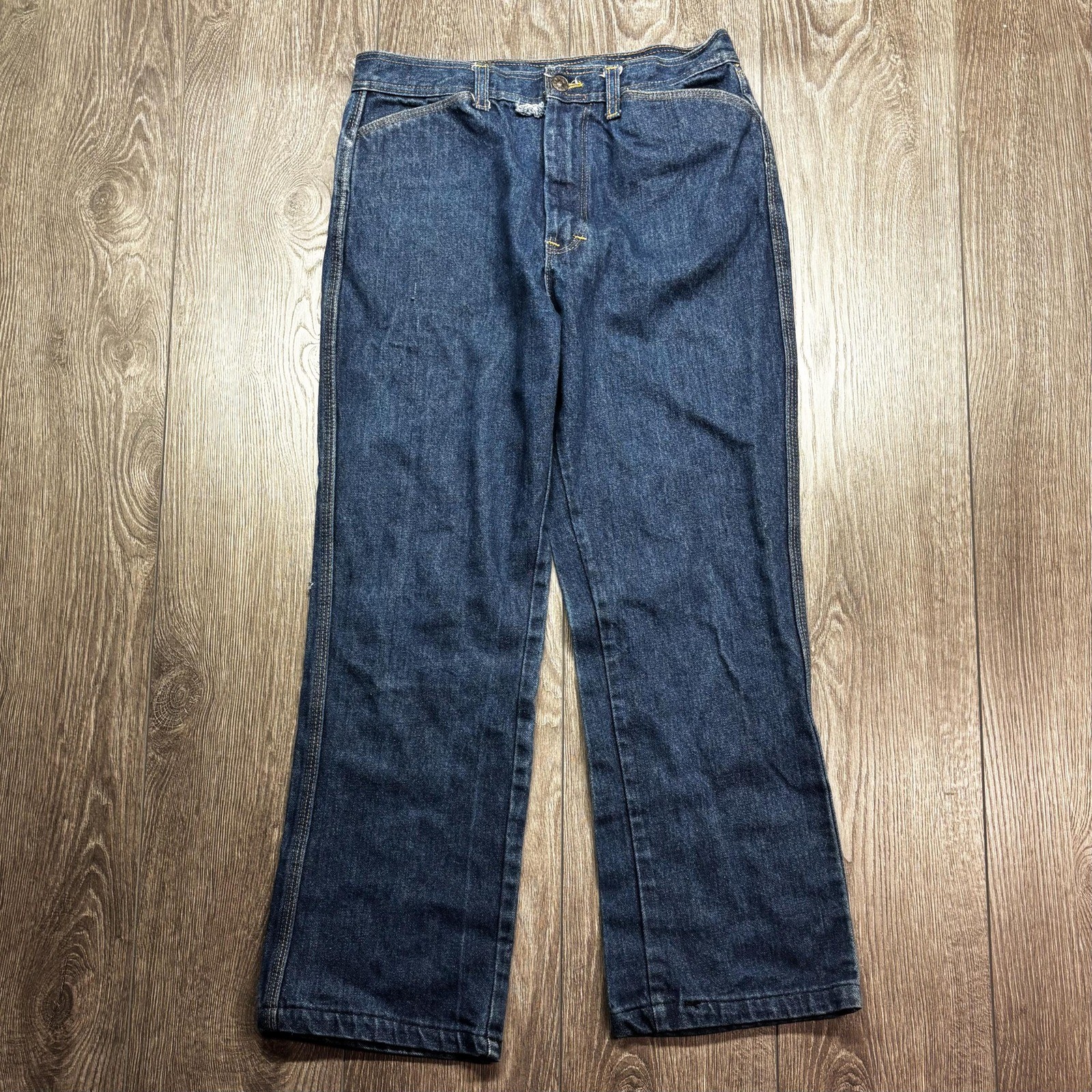 Vintage Male Pearl Snap 1970s Denim Jeans Western 30 x 28 Rare