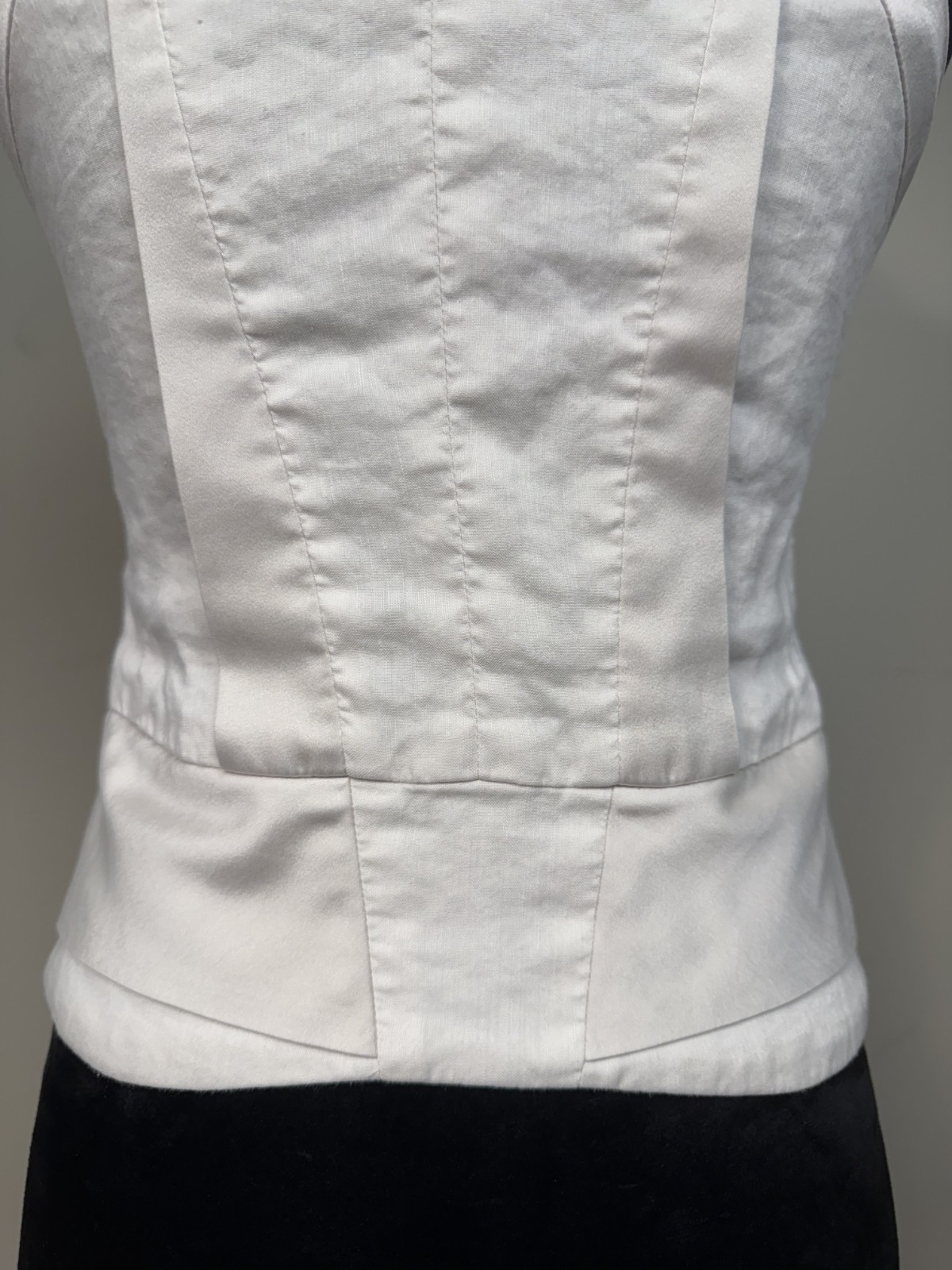 VTG Y2K BEBE Pristine Ivory Zip Up Lined Bustier Corset Women’s Sz S Sweetheart