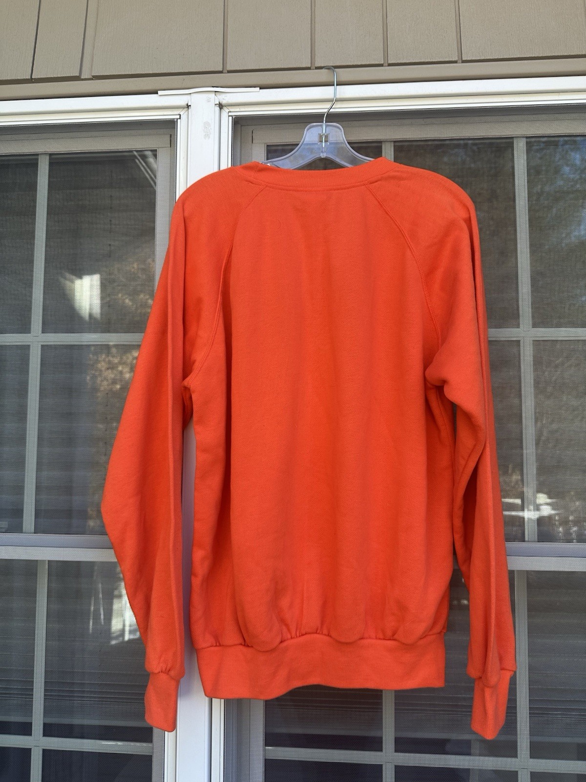 VINTAGE Orange Adidas Sweatshirt with Embroidered Logo Size medium