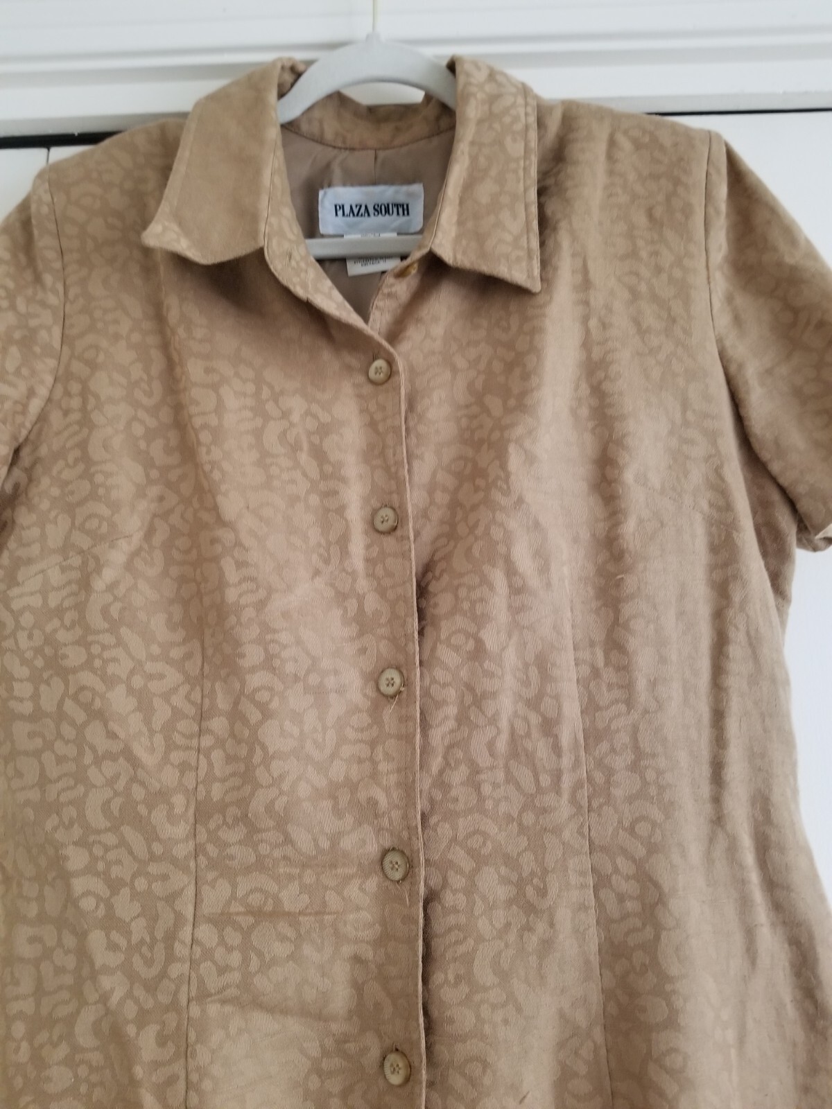 Vintage Women’s 1980’s Plaza South Button Up Gold Size 12 Tall Maxi Dress