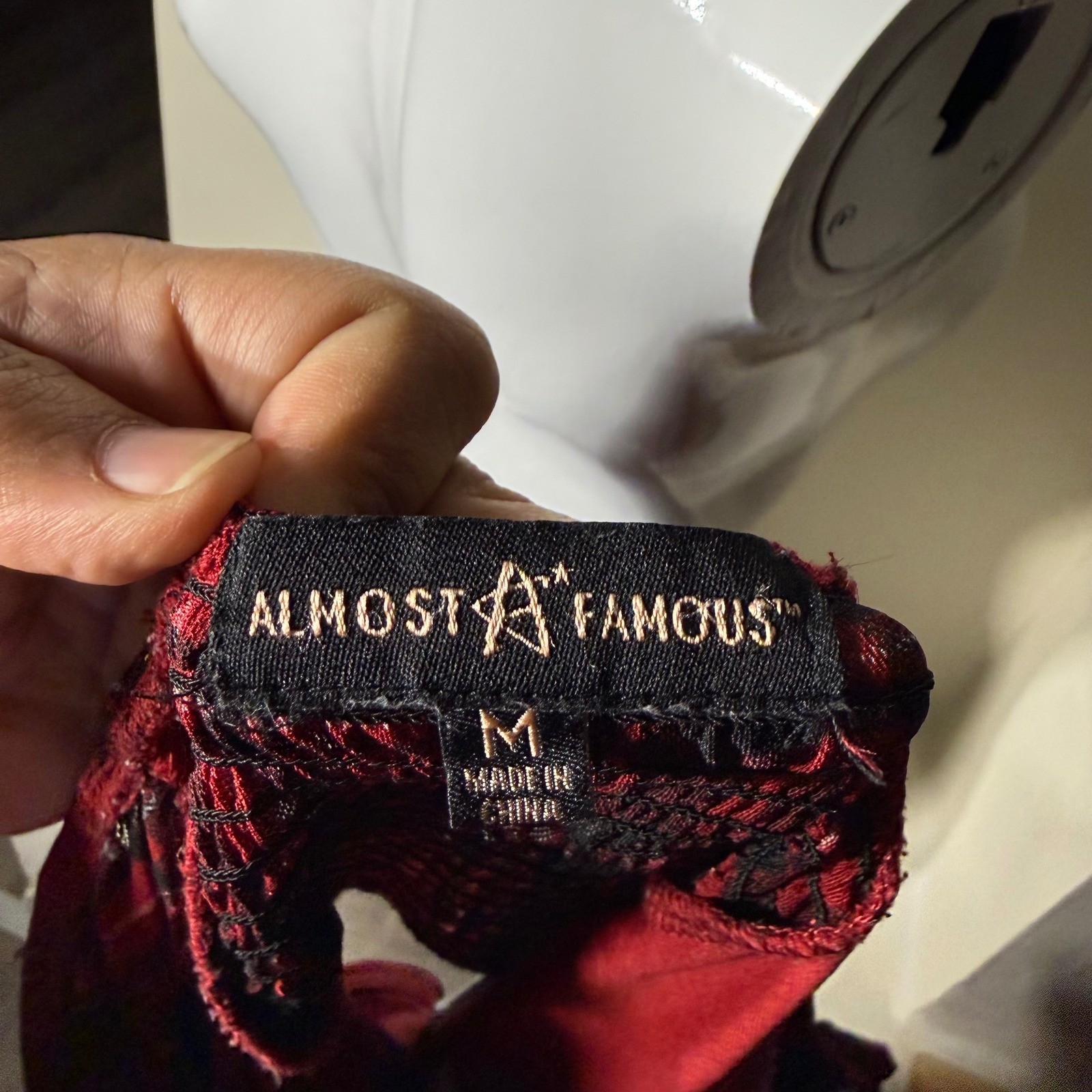 Almost Famous Red Smocked Top Size M Y2K Aesthetic