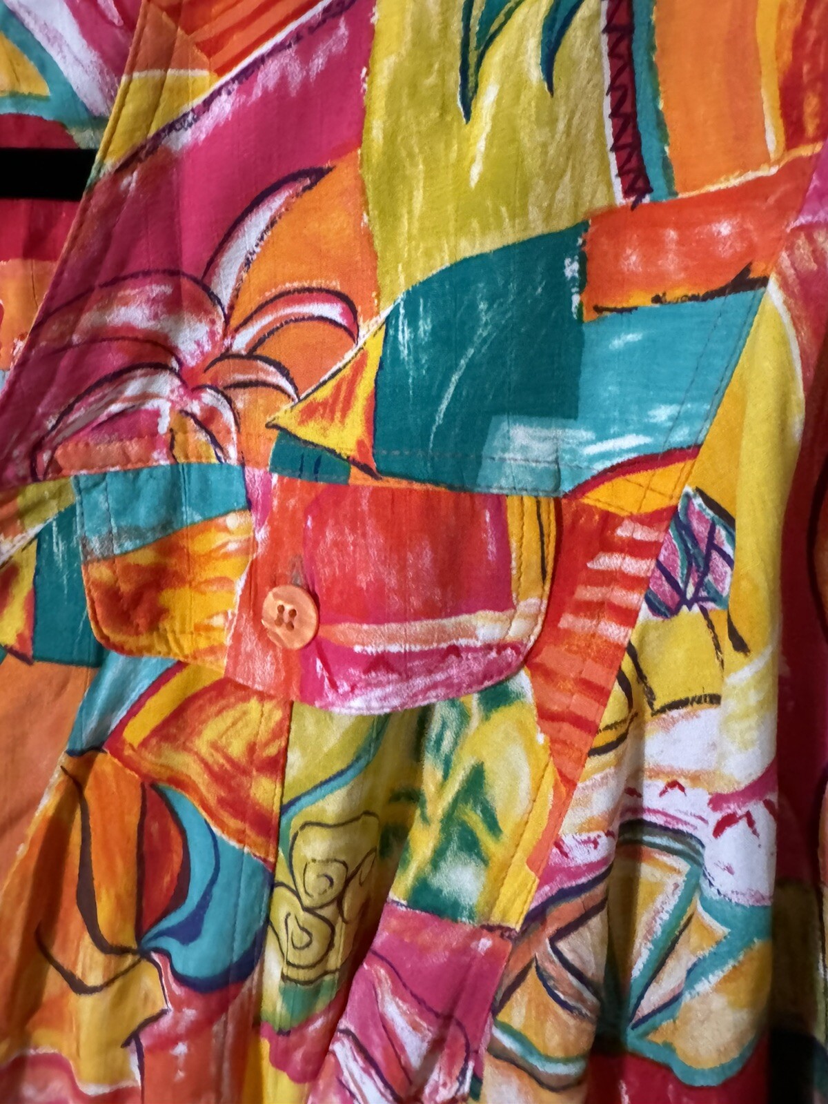 1980s 1990s Resort Wear Print Colorful Retro Dress by George Georgiou Medium