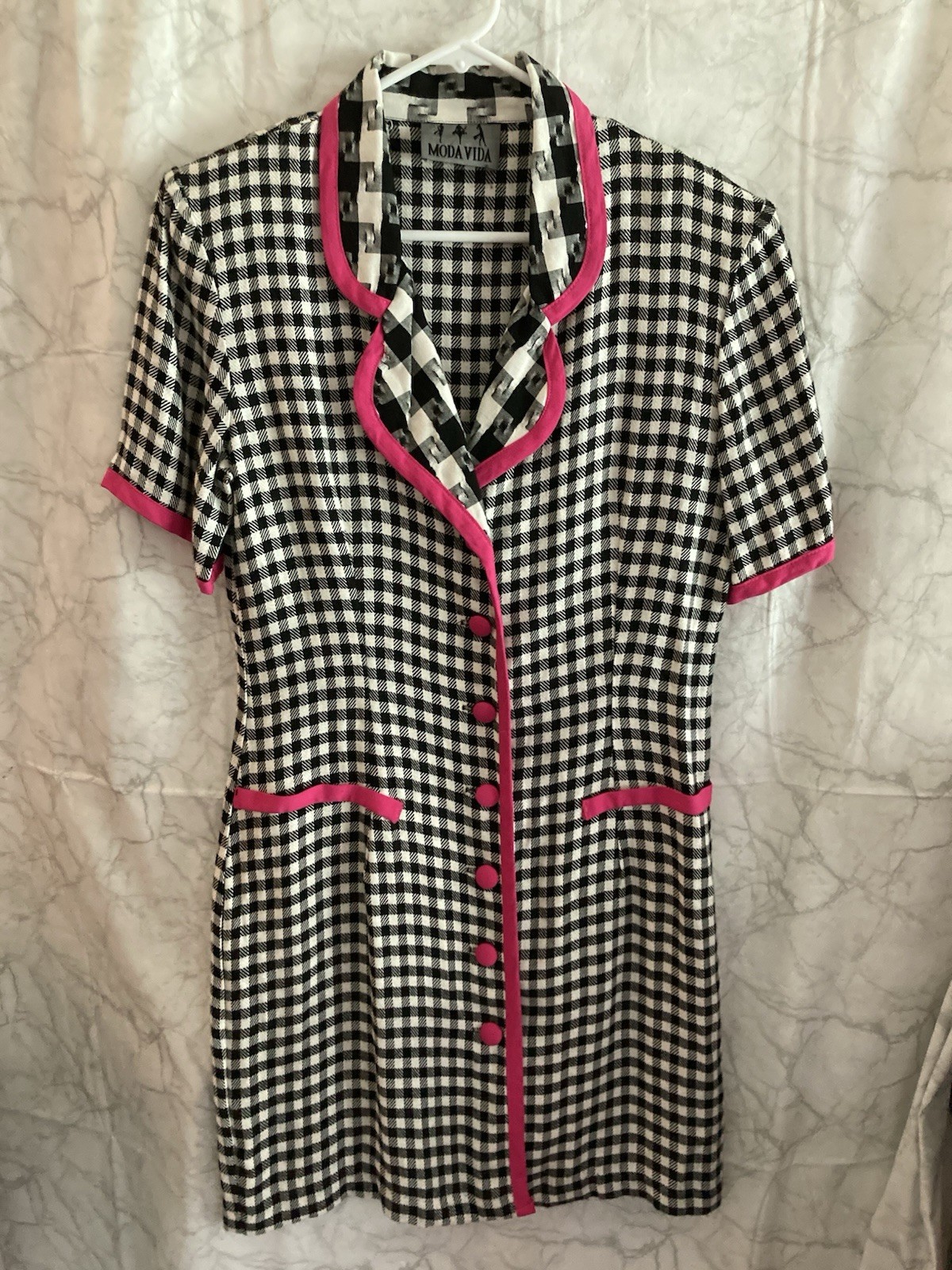 VNTG Moda Vida 80’s- 90’s Checkered Dress Sz 9