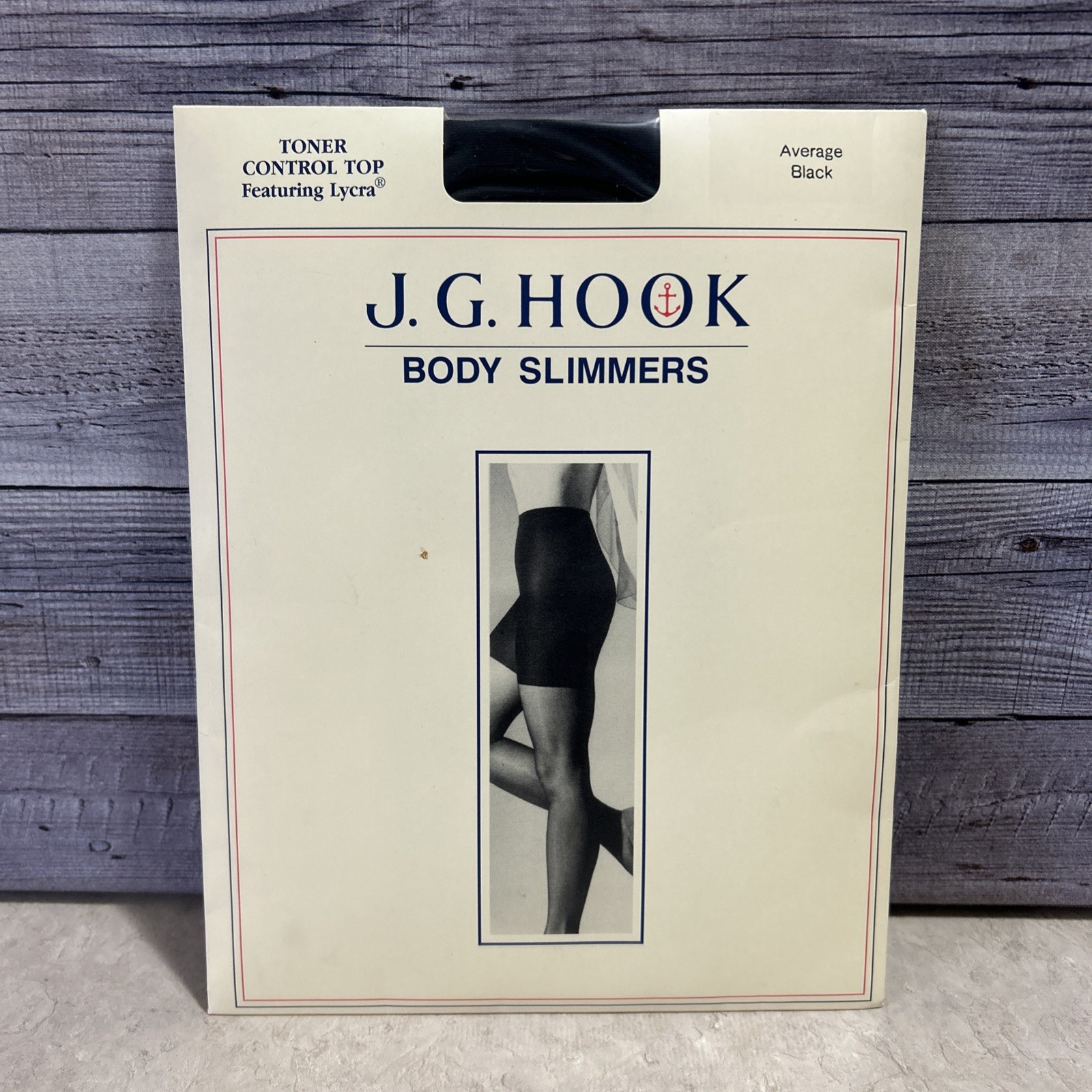 J G Hook Pantyhose Body Slimmers Control Top Average Black VTG NOS USA