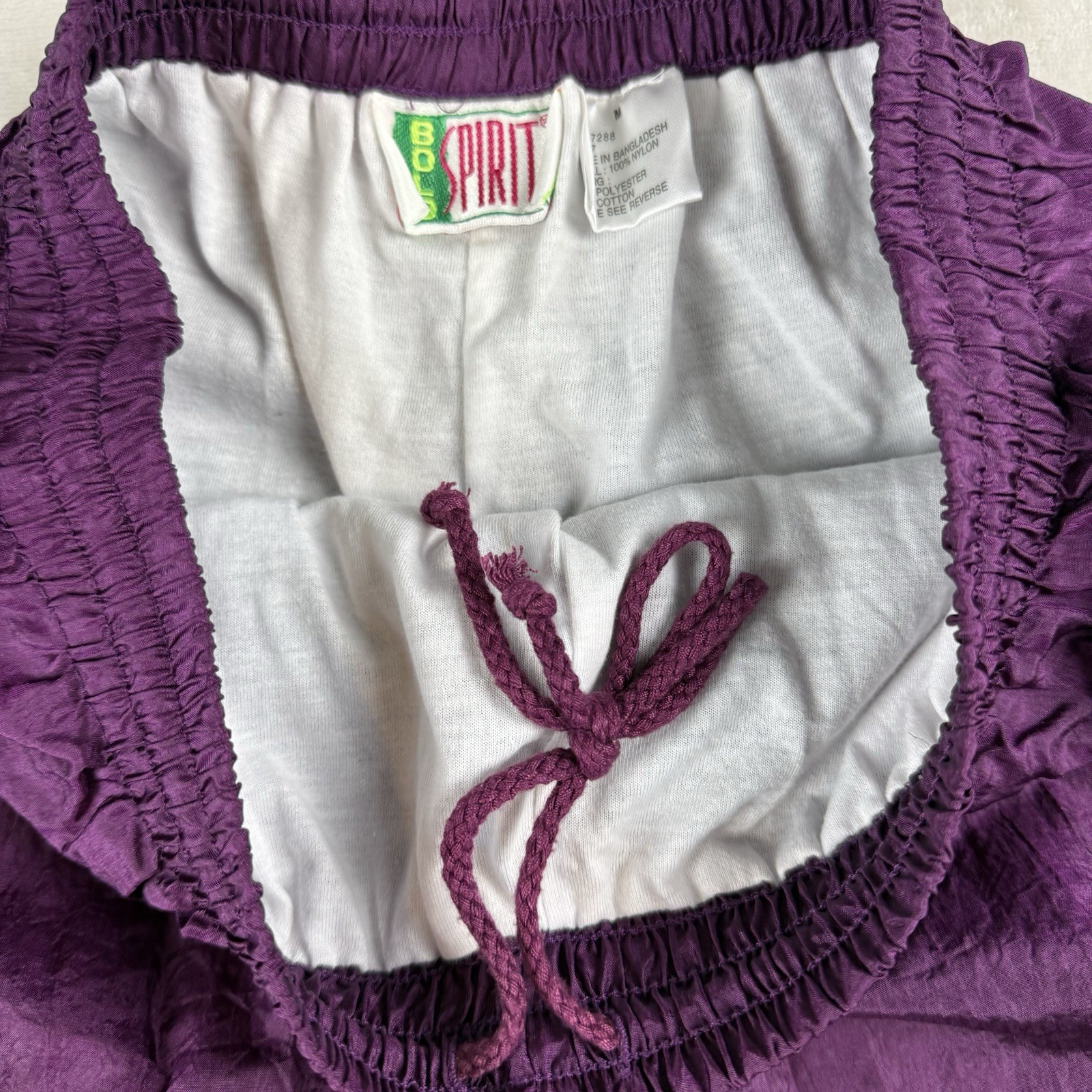 Vtg 90s Nylon Windbreaker Track Suit Set Womens M Purple Bold Spirit Retro Chic