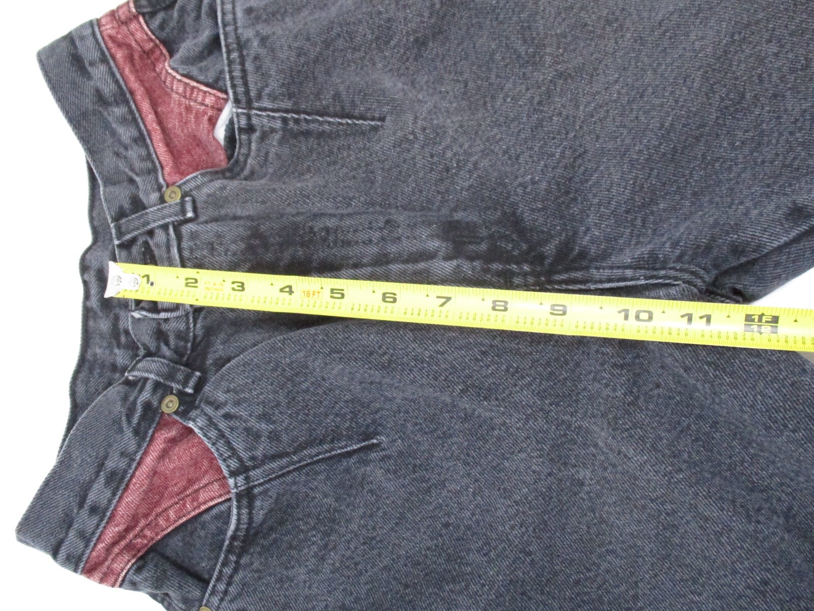 Vtg Chic Womens Juniors Jeans Black High Waist Mom Western sz 7 Cowgirl 24w USA