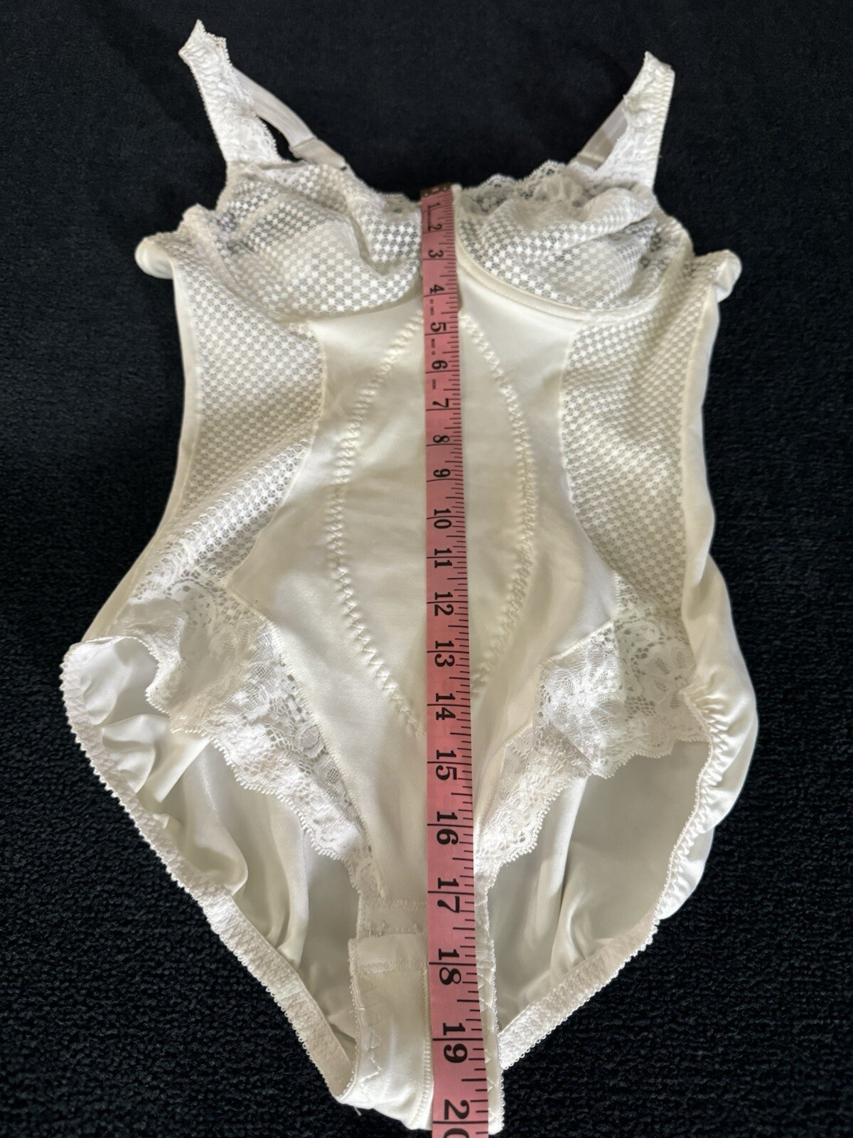 Vintage White Lace Teddy Lingerie By Goddess Size 38B Bodysuit 70s 80s Underwire