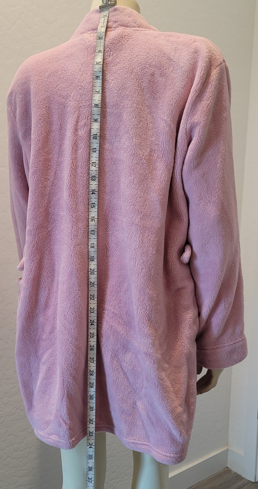 Victorias Secret PINK Plush Logo Wrap Short Soft Cozy Plush Robe Light Pink XS/S