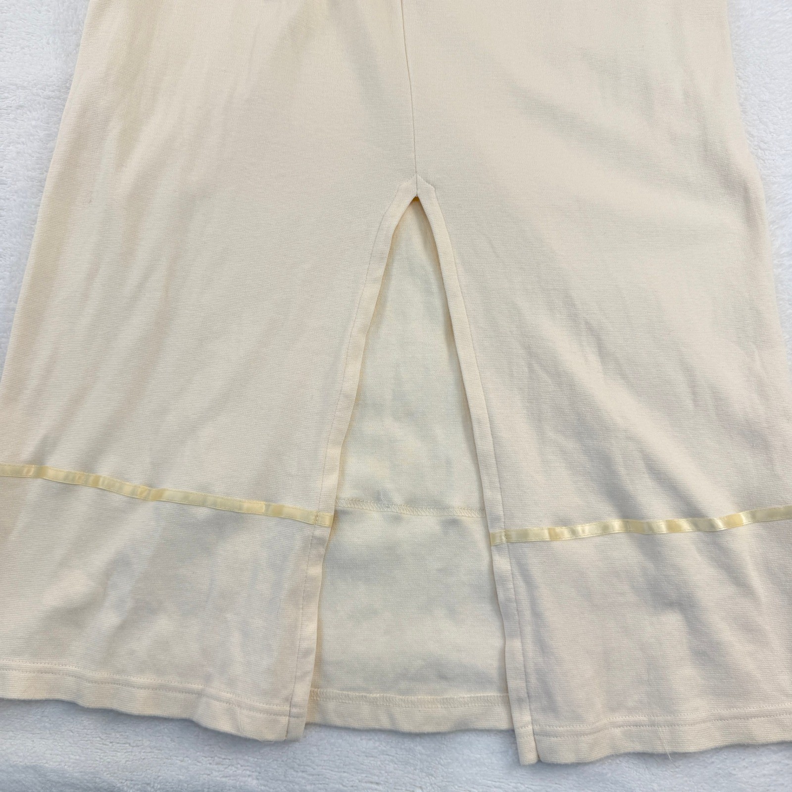 Vintage Earth Song Floral Embroidered Maxi Dress Fit Large Cream Cottagecore