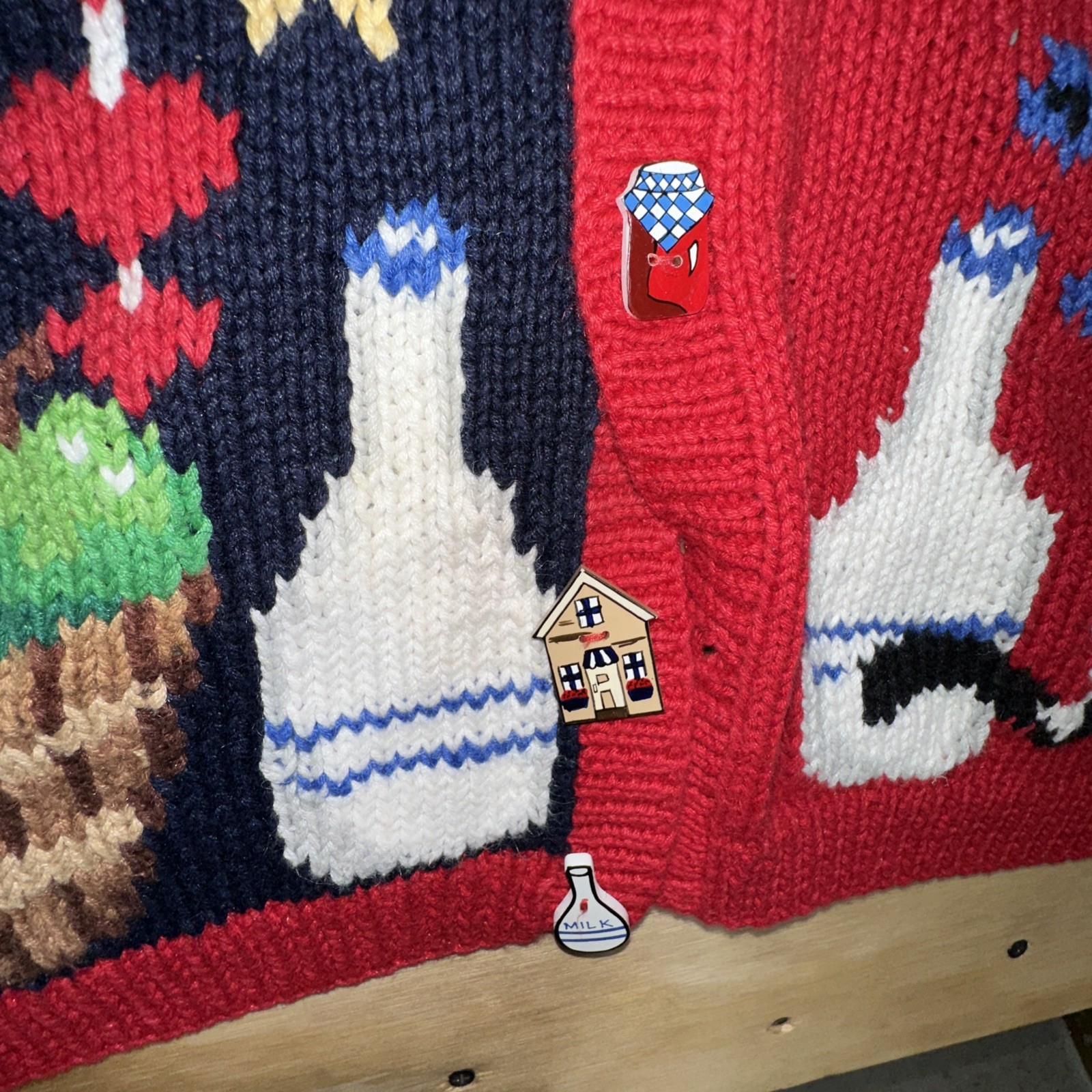 Vtg 1993 Sz M The Eagle’s Eye Birchs Country Store Hand Knit Cardigan *See Pics