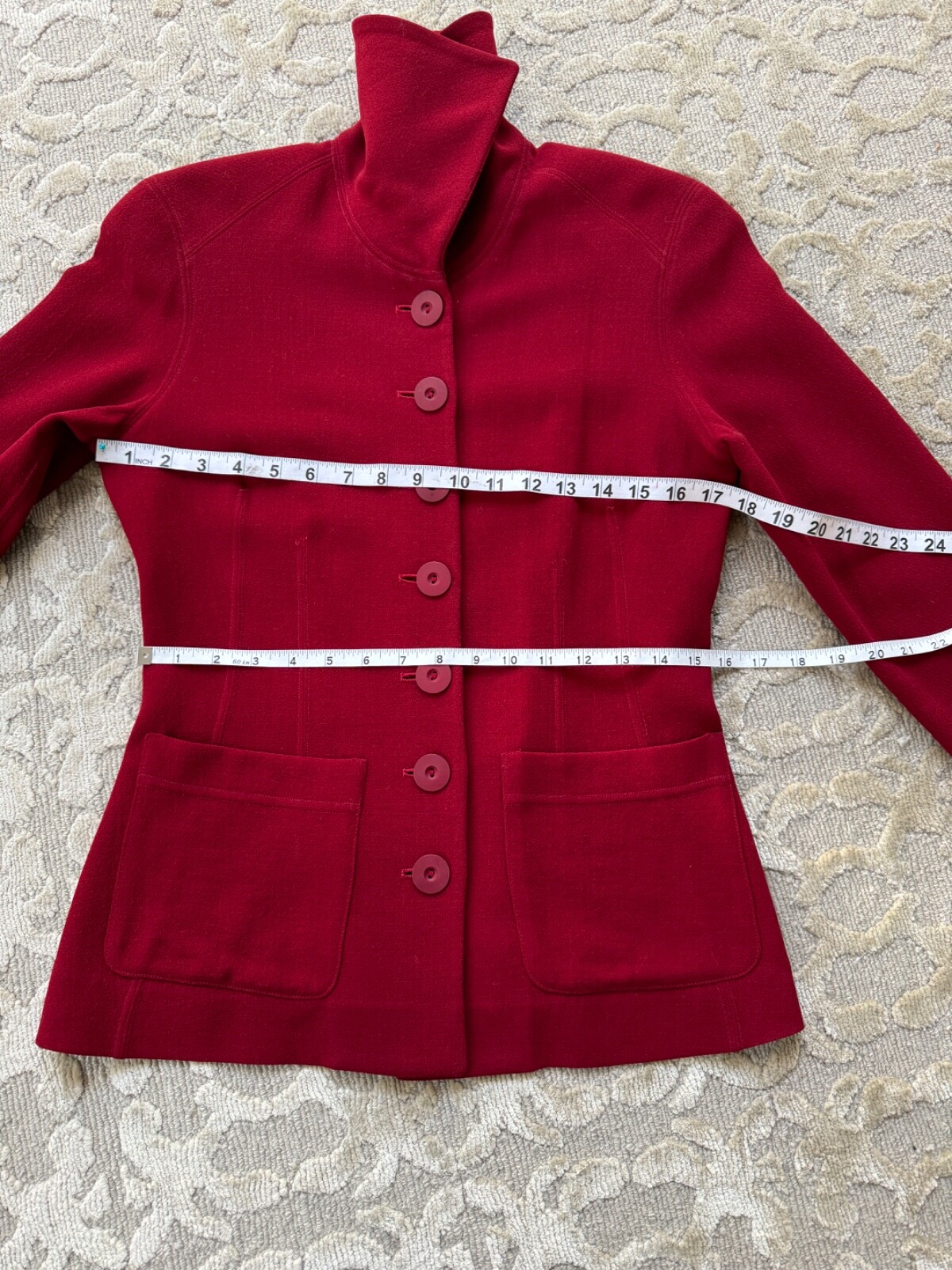 Donna Karan New York Vintage Dark Red Fitted Blazer