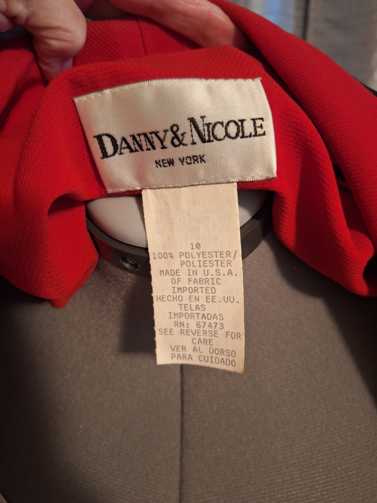 VINTAGE Red Dress by DANNY & NICOLE NEW YORK sz 10 tailored fit