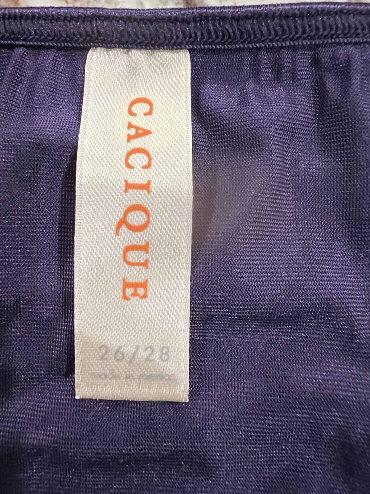 Vintage 90s CACIQUE Plus Size 26/28 Shiny Purple Satin String Bikini Panties NWT