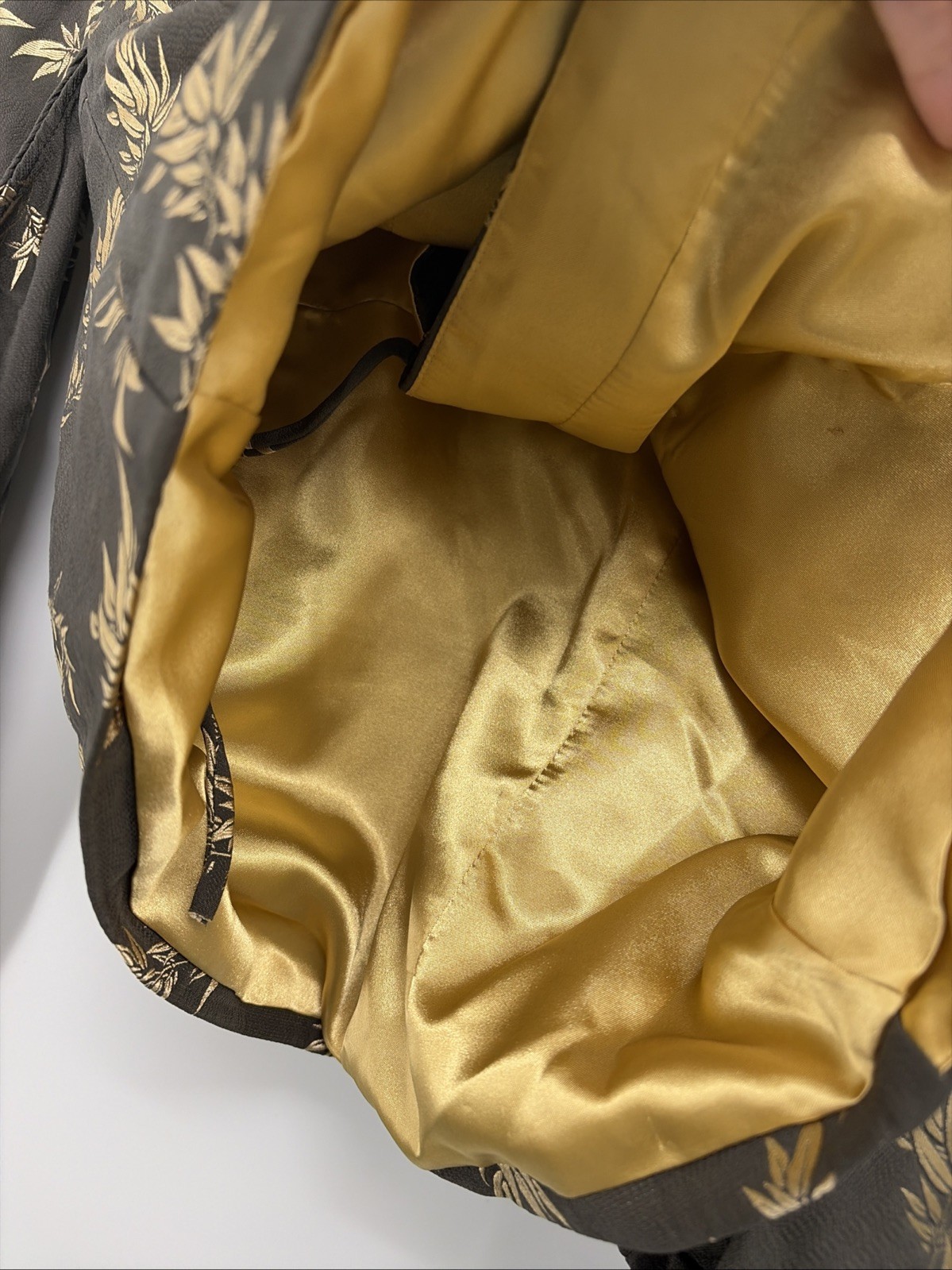 Vintage 80s Sue Wong Gold & Black Asian Inspired Blazer Top Small