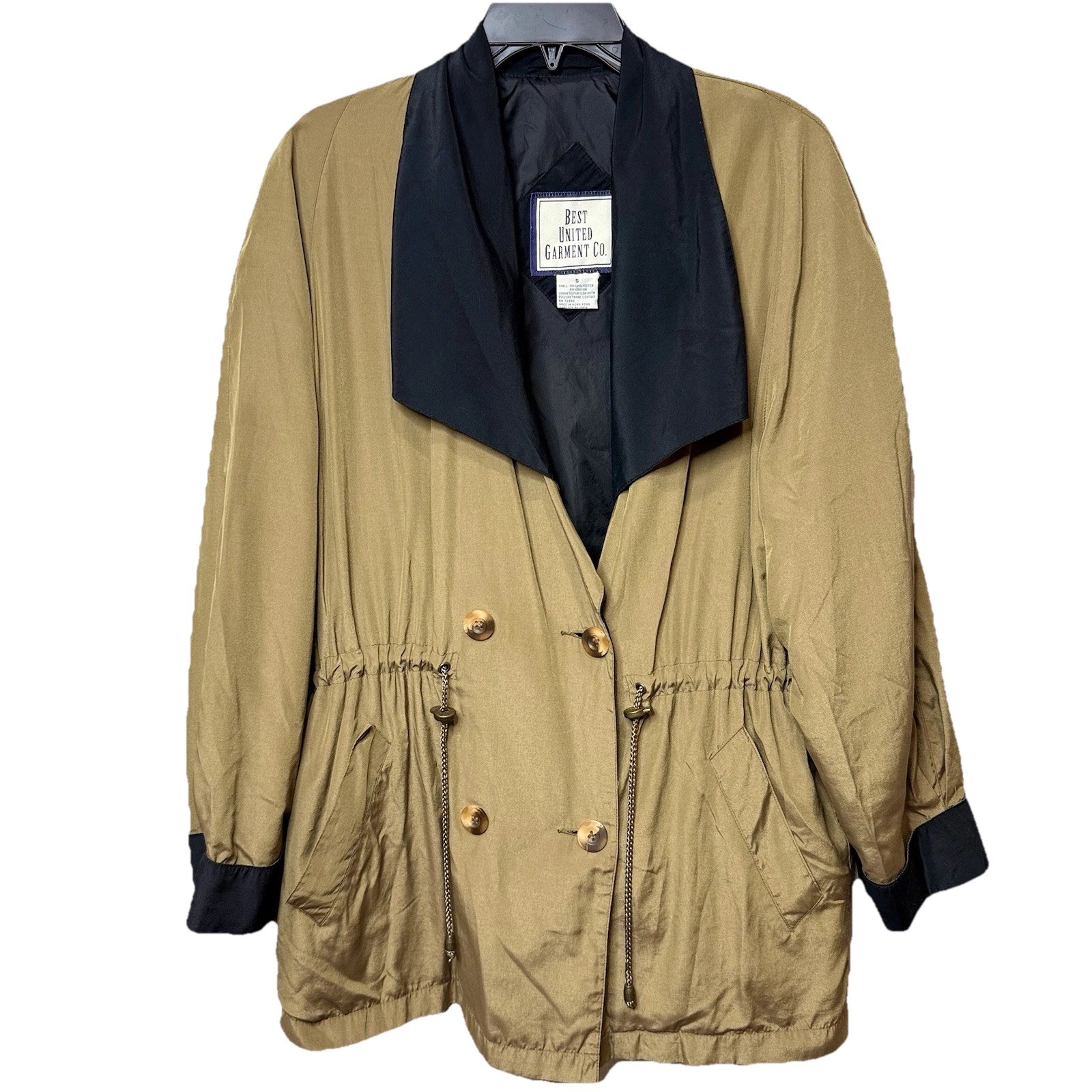 Best United Garment Co. Vintage 80s Gold Drawstring Belted Jacket Womens Small