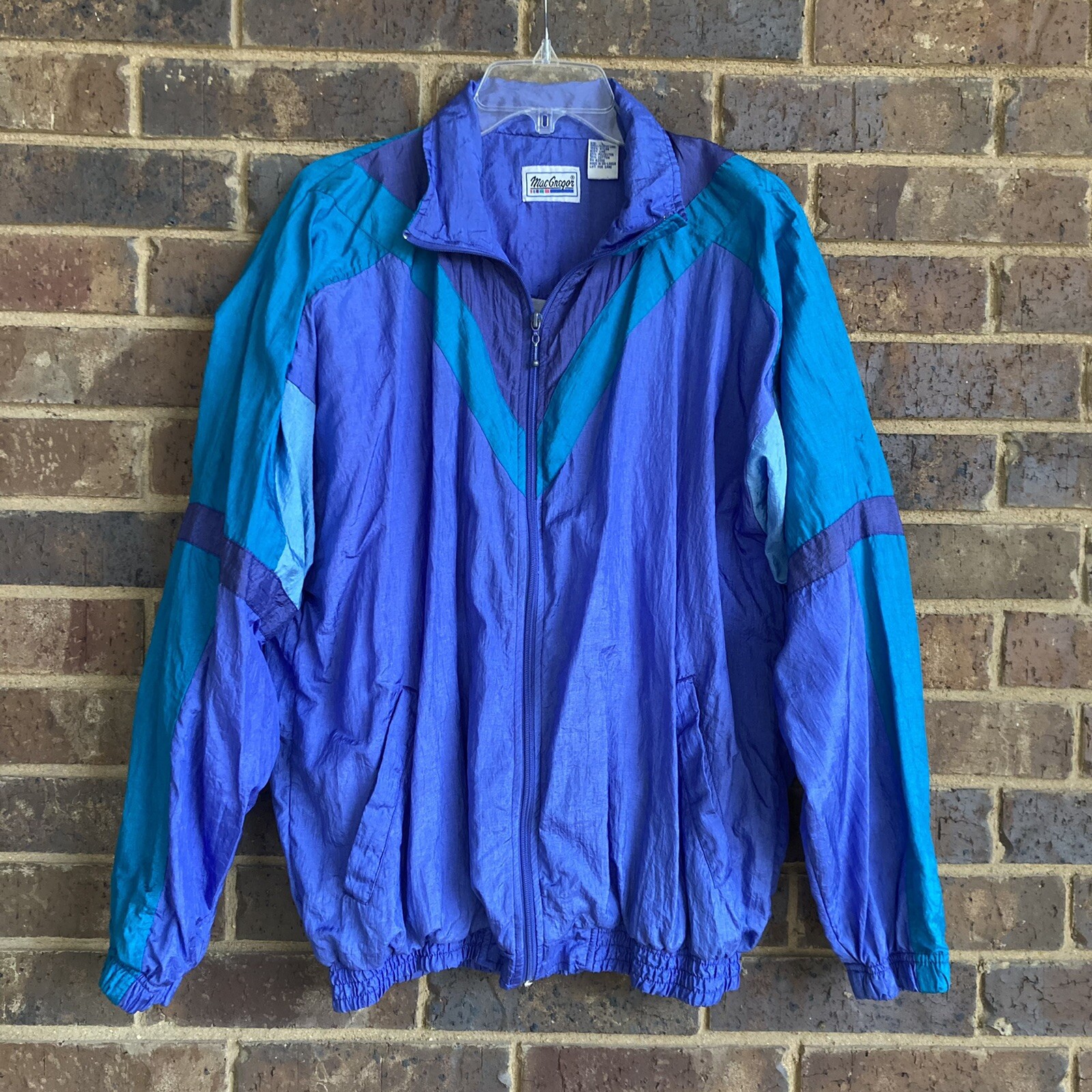 VTG 1990s Womens Track Jacket Windbreaker McGregor Size L STAIN