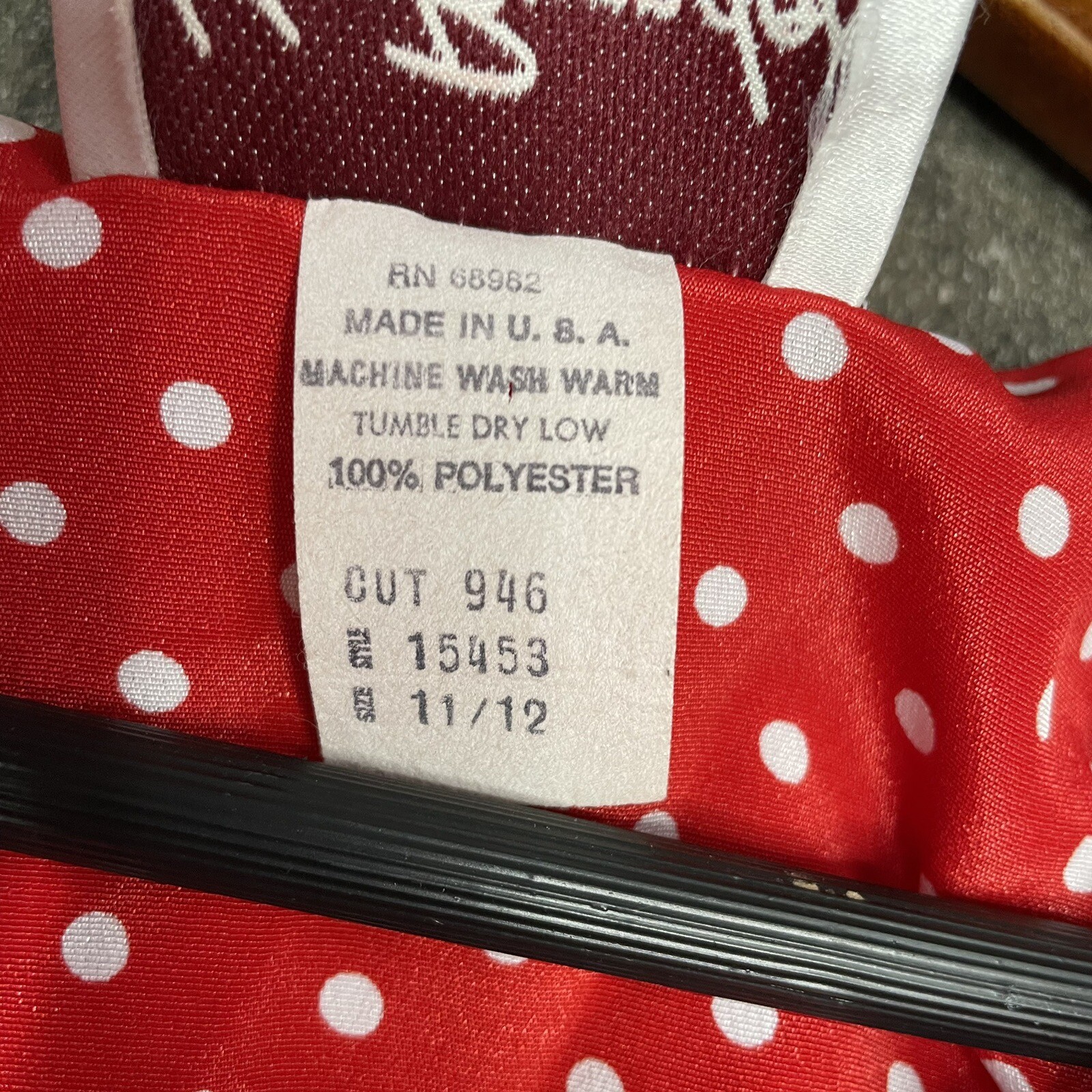 VTG Kay Brandon For h&a Dress Size 11 12 Red & White Polka Dot Long Sleeve Belt