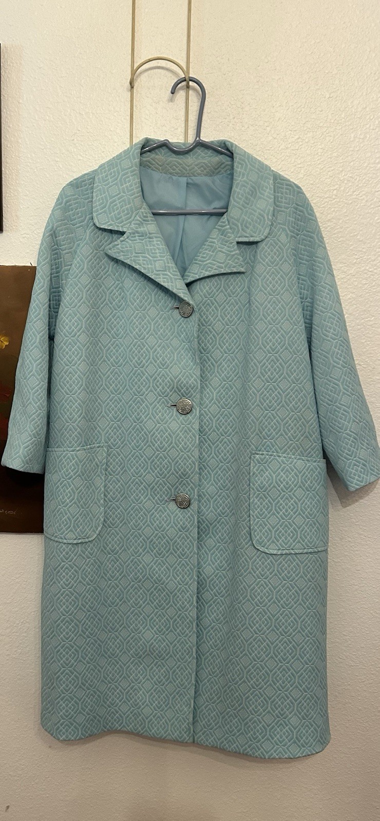 Vintage Outer Banks By Jerold Baby Blue Quilted Coat XL