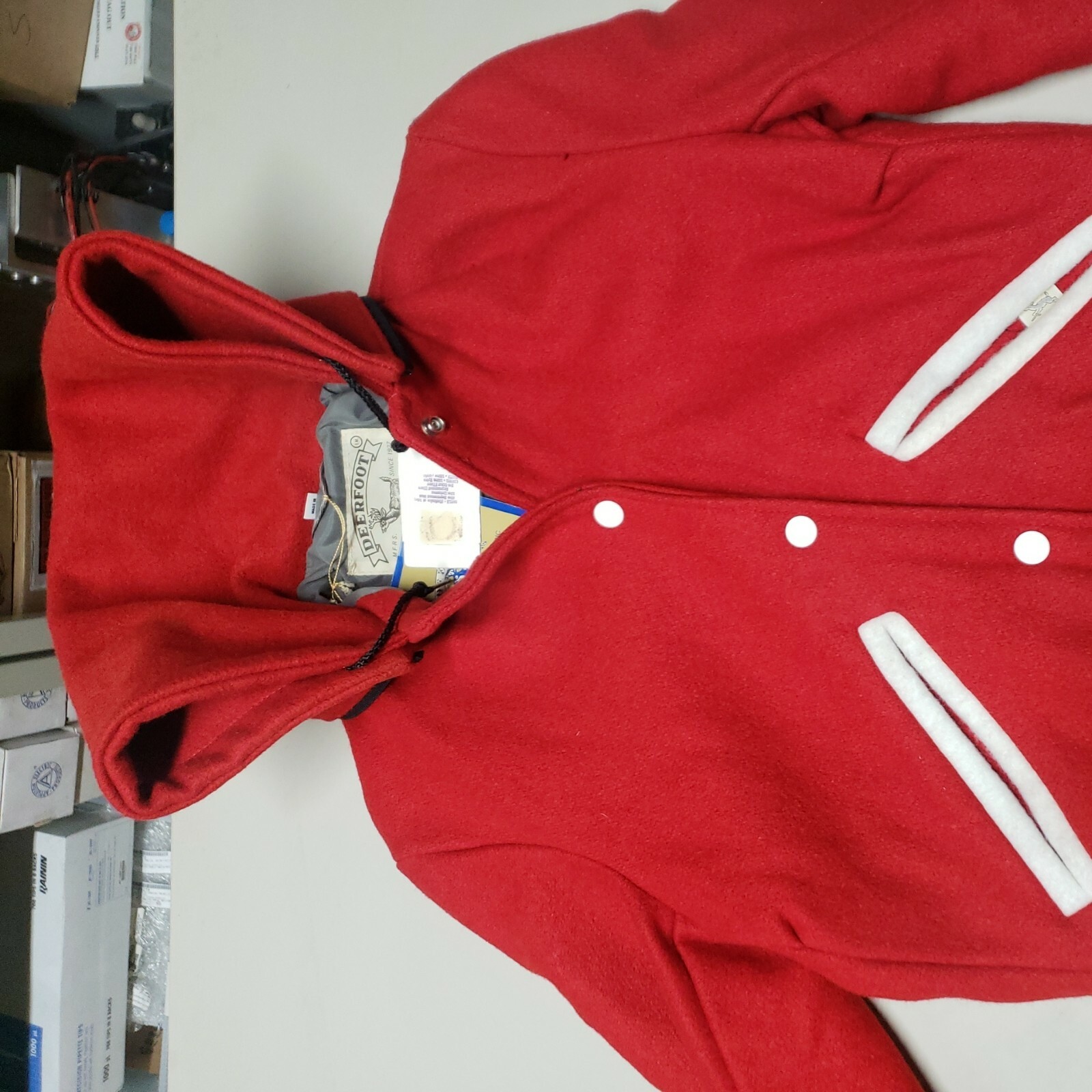 Vintage Ladies Wool Varsity Jacket with Zippered Cadet collar ~ Deerfoot Size 10