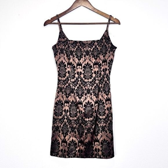 Jessica McClintock for Gunne Sax Vintage Y2K 90s Lace Overlay Mini Dress Size 6