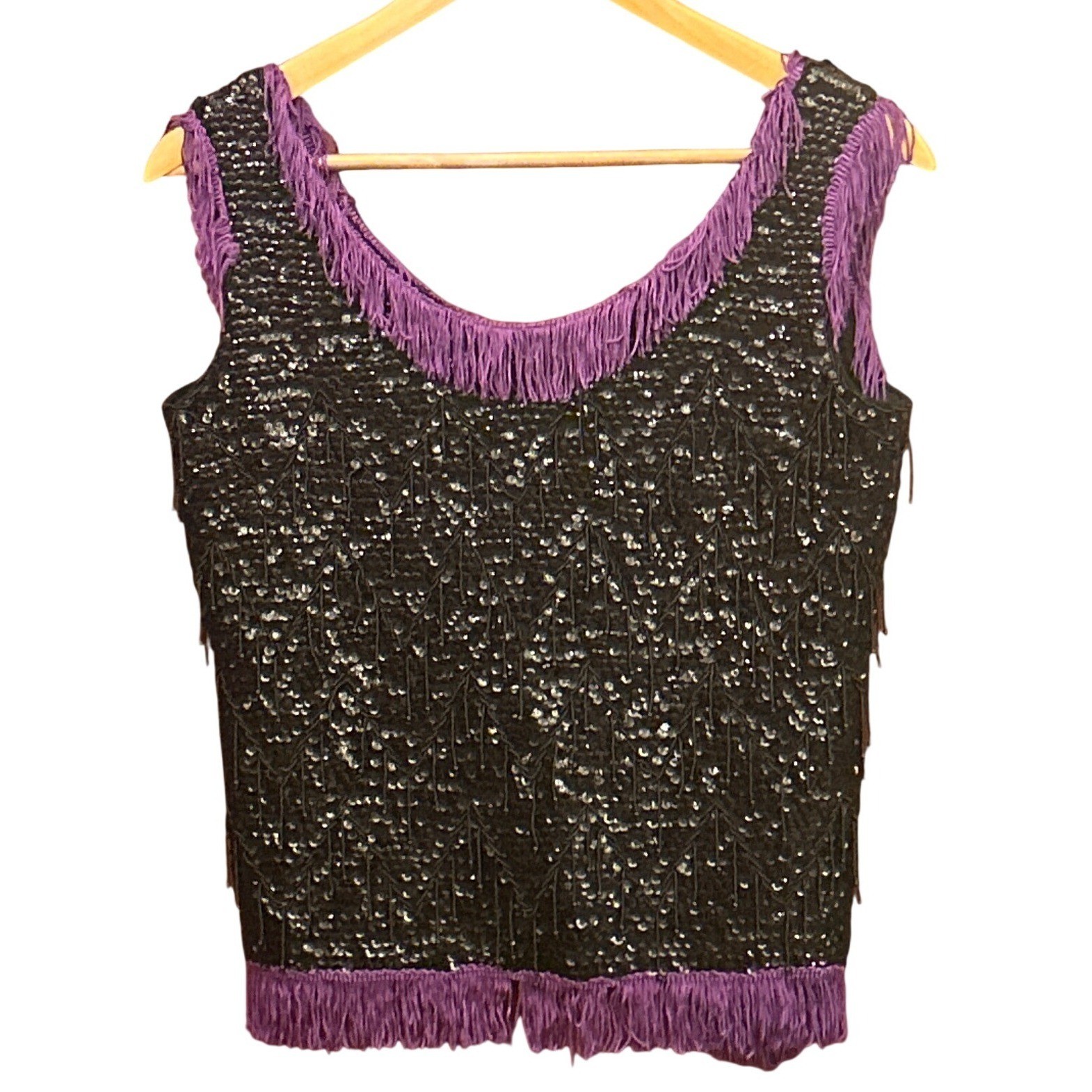 Vintage Marianne Fashions Beaded Sequin Top Flapper Art Deco Glam Burlesque