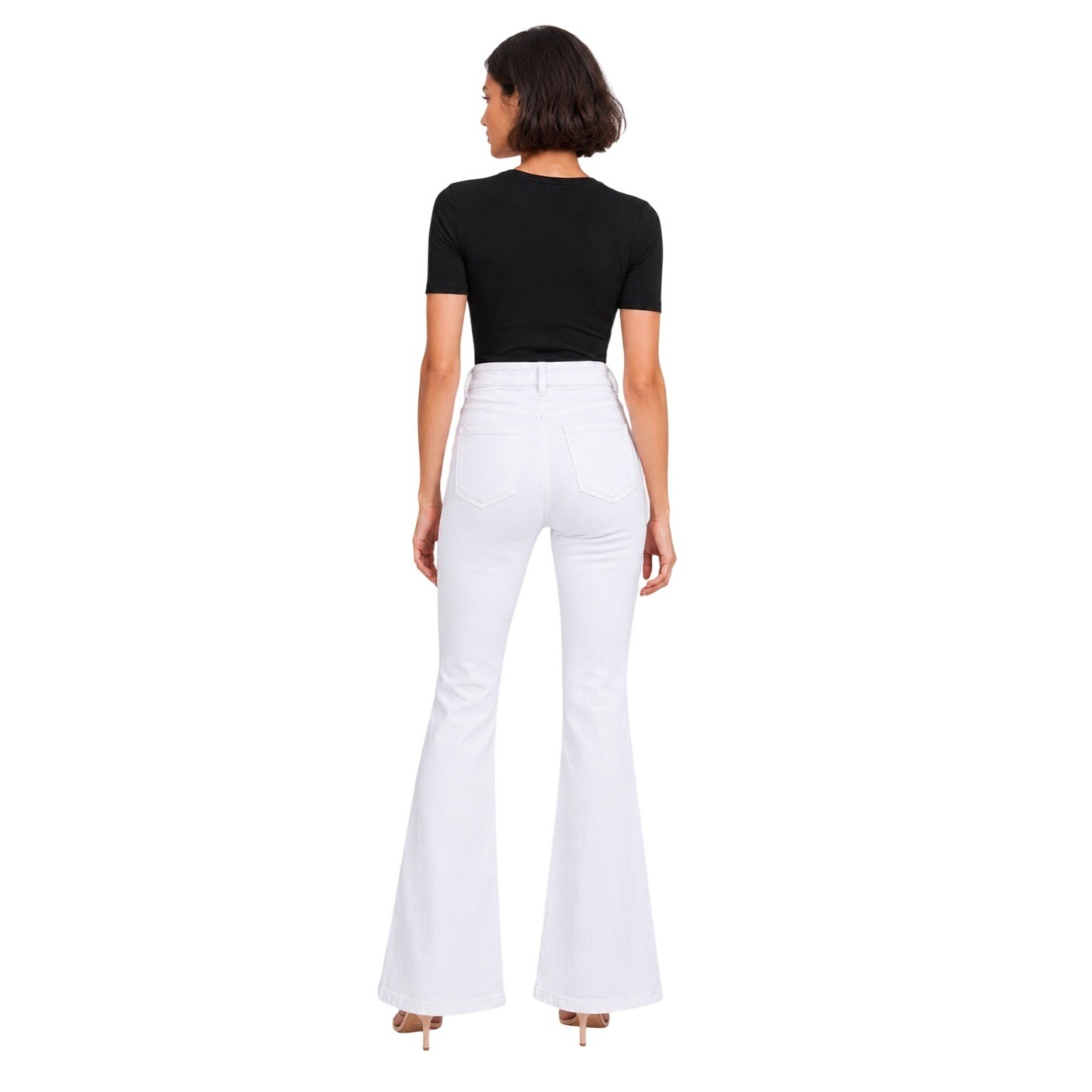 Veronica Beard Giselle White High Rise Skinny Flare Jeans Retro 70s Size 28