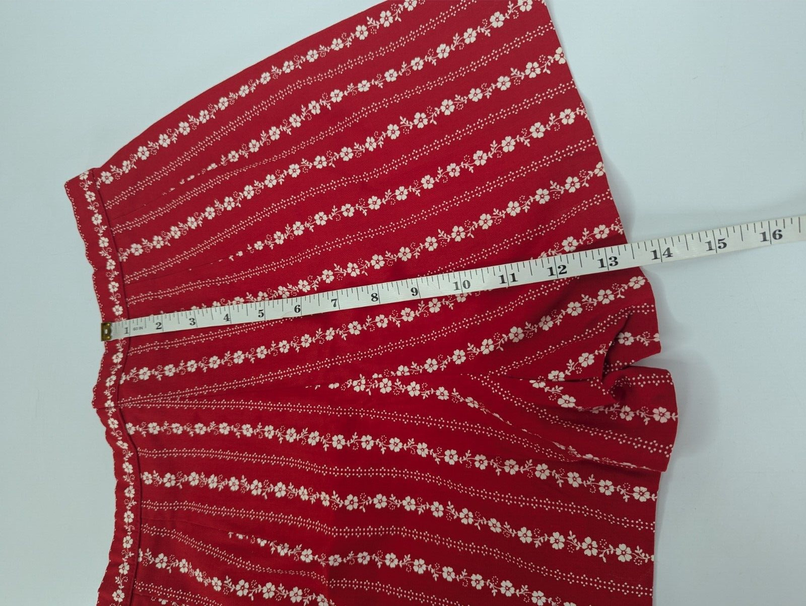 Vintage Lucie Linden Red Floral 3pc Vest Top Skirt Shorts Set Size 48