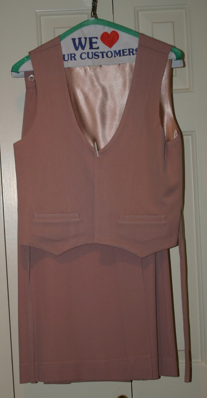 JONAS CARRIE~REDUCED~1970 2 PC DESIGNER SET~ WRAP SKIRT+VEST~PINK WOOL~FREE H