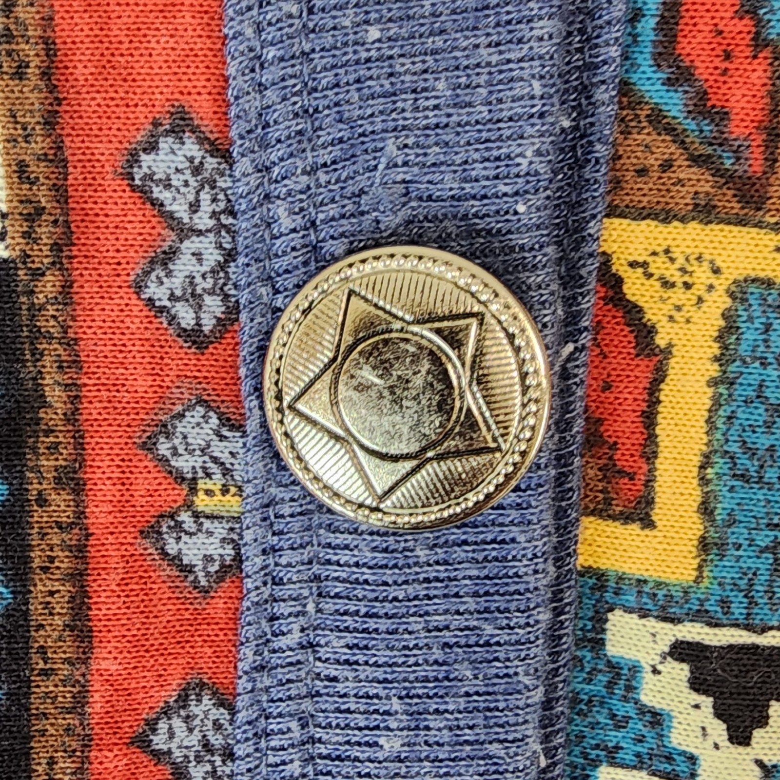 Young Stuff Womens Western Fringe Cardigan Size L Multicolor Aztec Print #2060