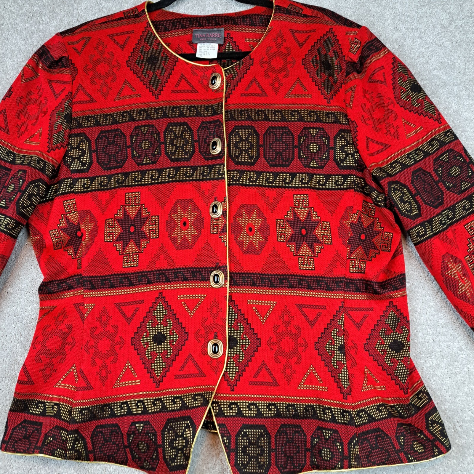 Vintage Tina Barrie Size 18 Black Red Gold Boho Vintage Hippie Retro Y2K Western