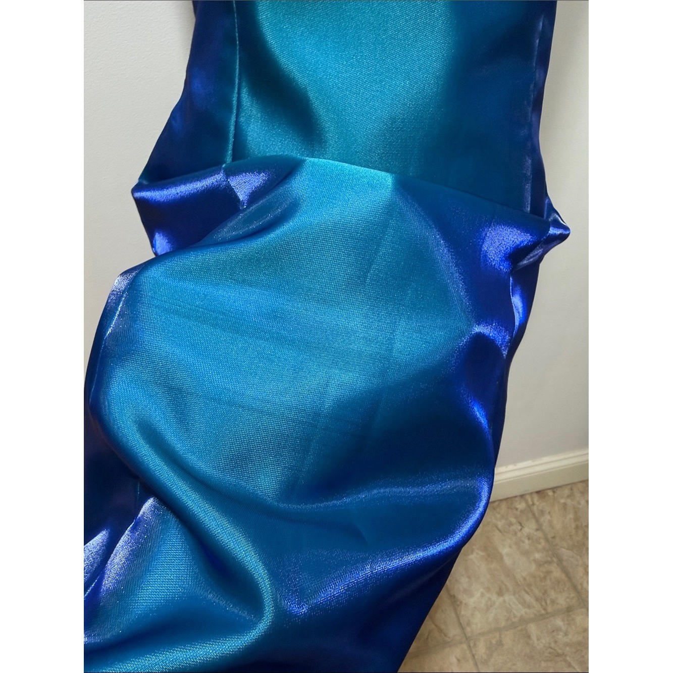 VTG Adrianna Papell Satin Square Neck Dress Coquette Princess Babydoll 8 Evening