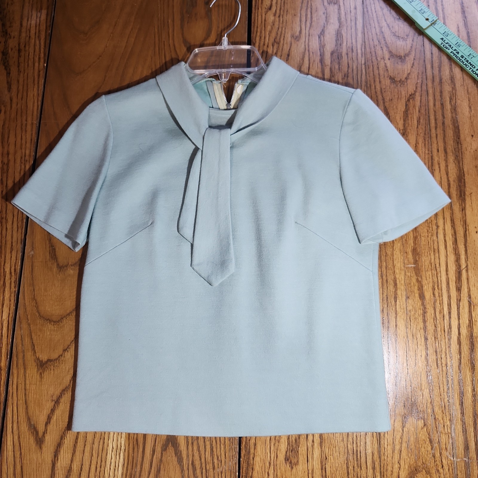 Vintage Two Piece Top Skirt Set Wool Blend Womens PXS Secretary