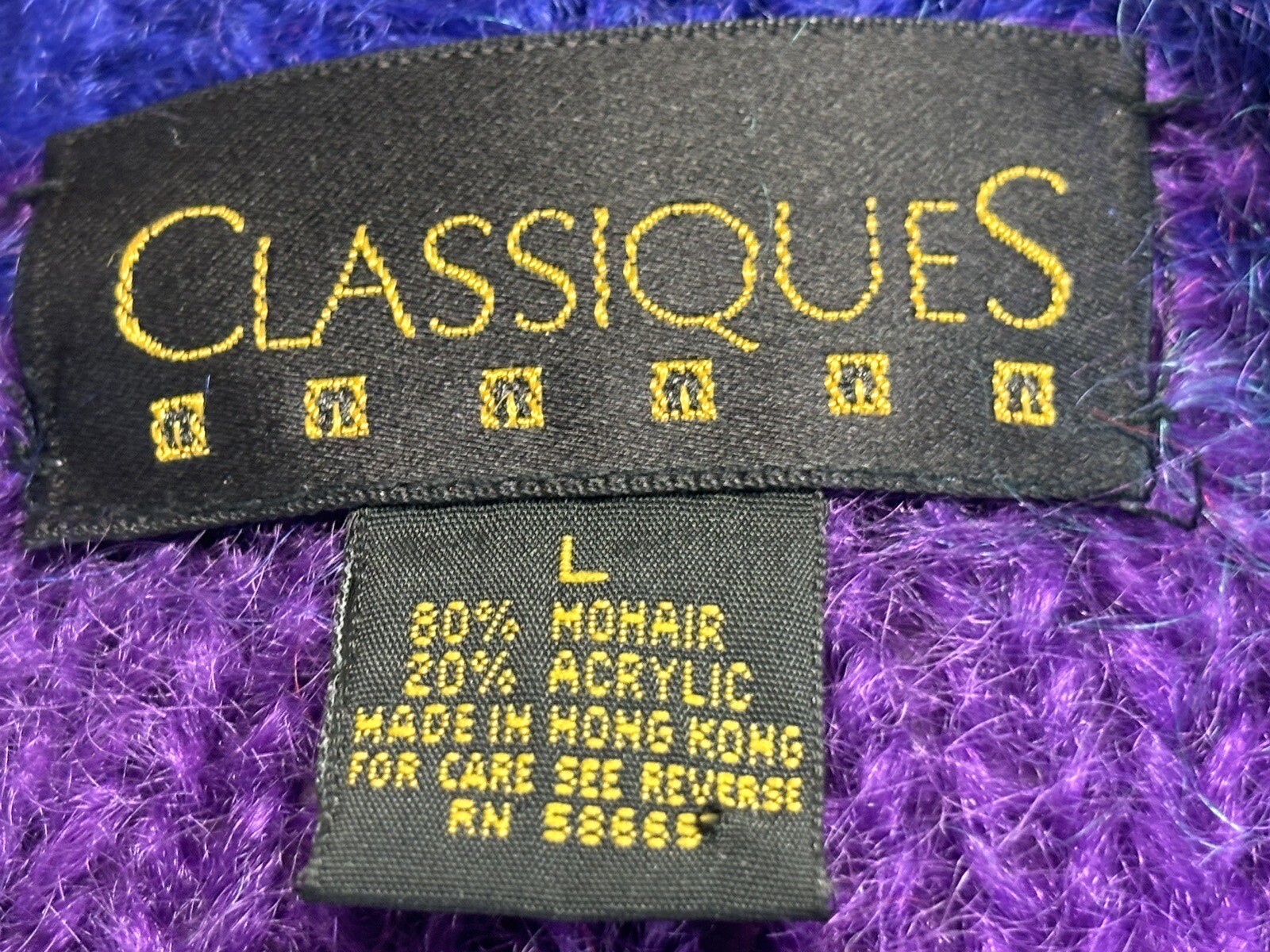 VTG Pop Art Mod Wild Classiques Entier 80% Mohair Tunic Sweater Colorful Large