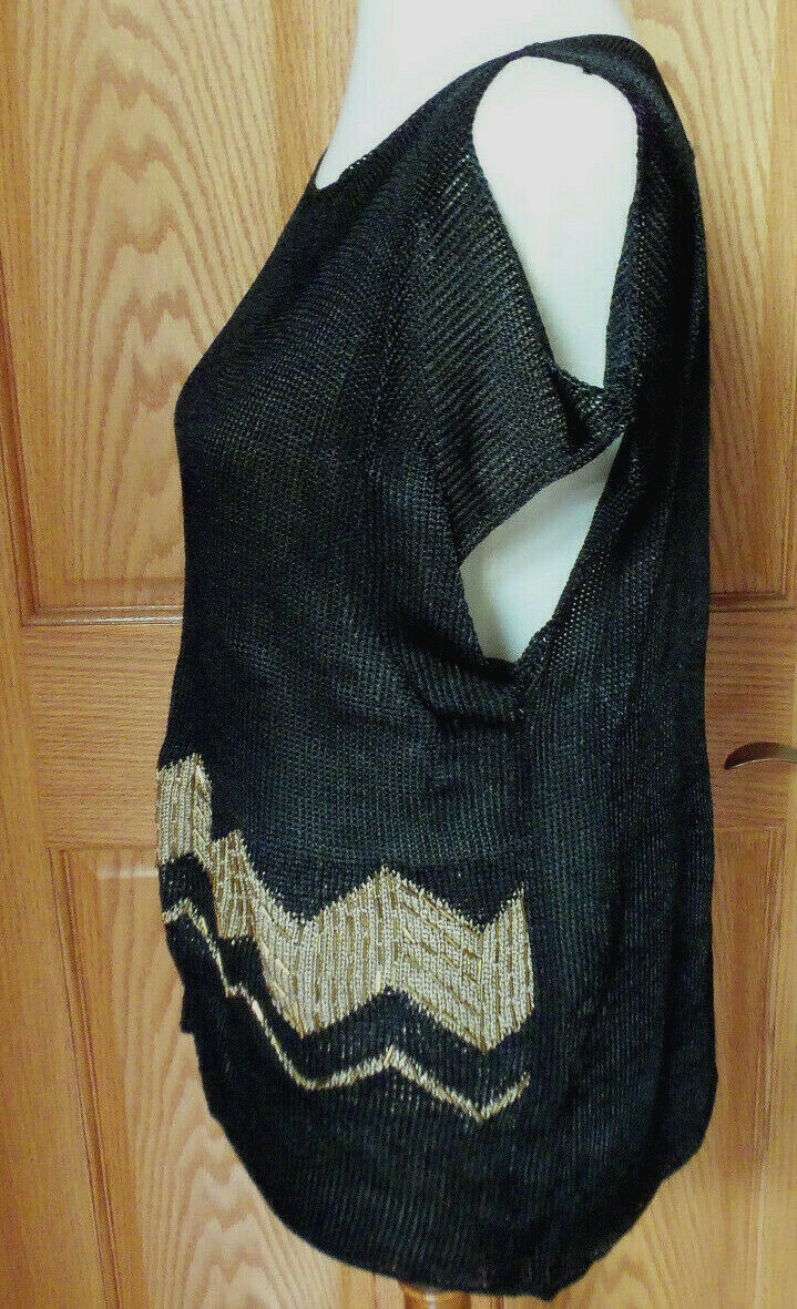 VINTAGE JENNIFER GEORGE SAKS FIFTH AVENUE SET BEADS BLACK BRONZE WOMAN SIZE L