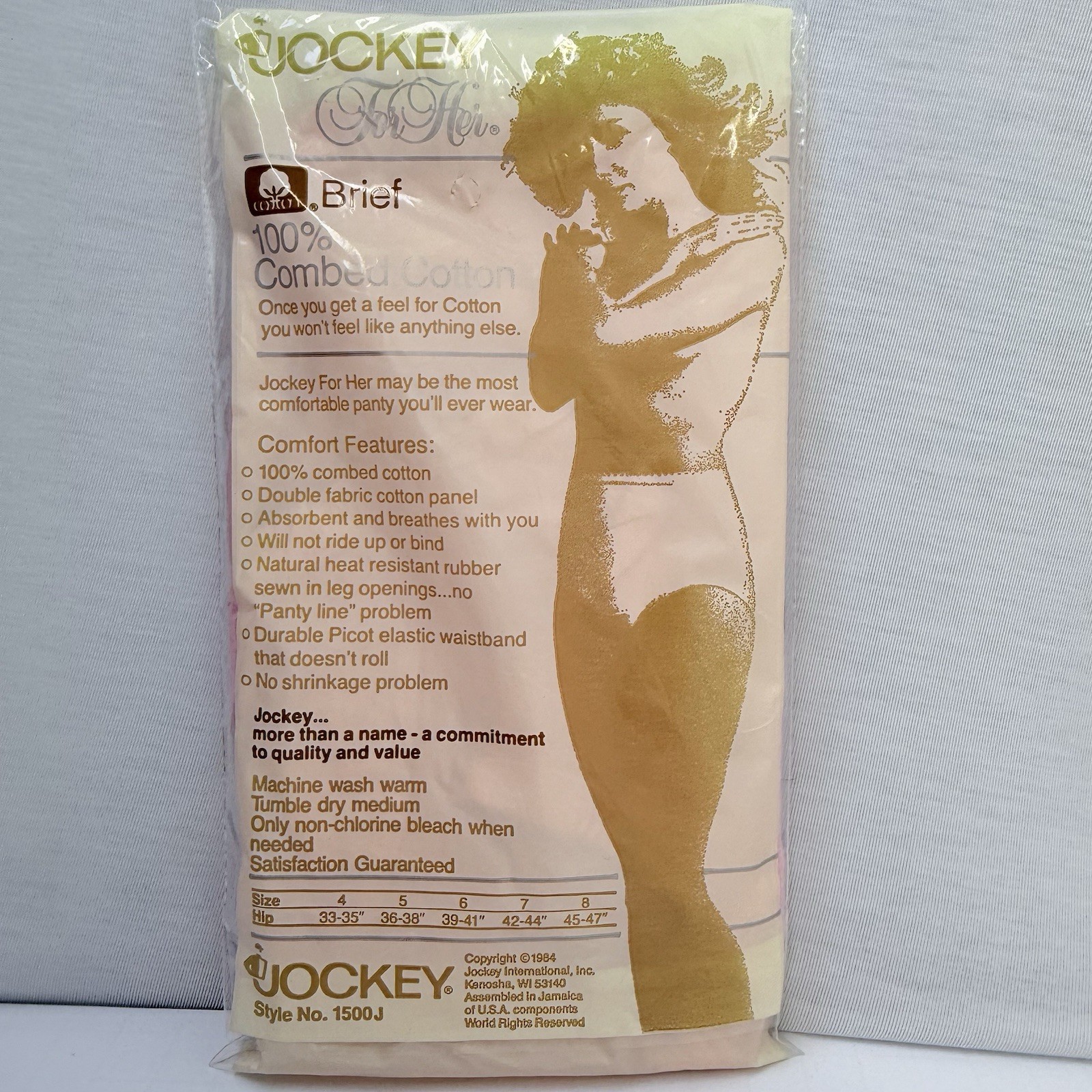 Vintage 1984 Jockey For Her Brief Panties Pink Size 6 NOS Sealed Cotton USA