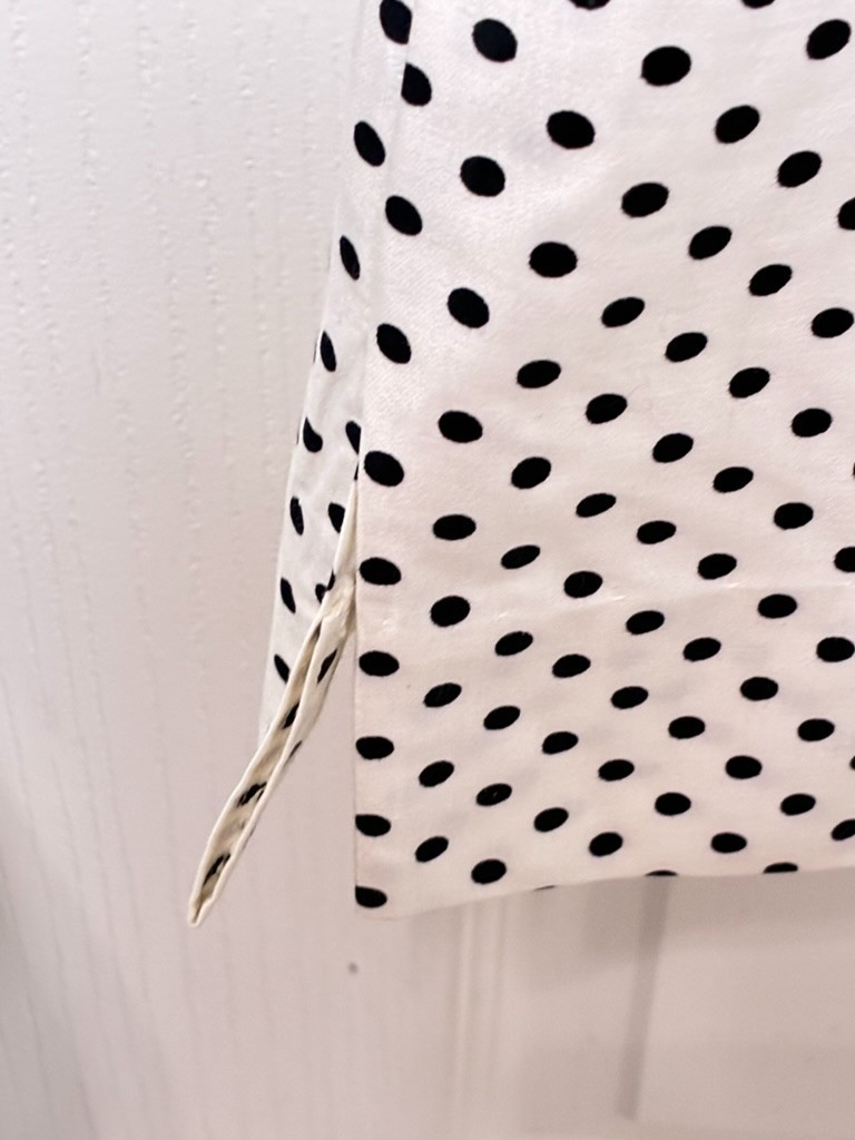 VTG 1960’s Home Made Blk Polka Dot Dress S Sleeveless Shift USA Cotton