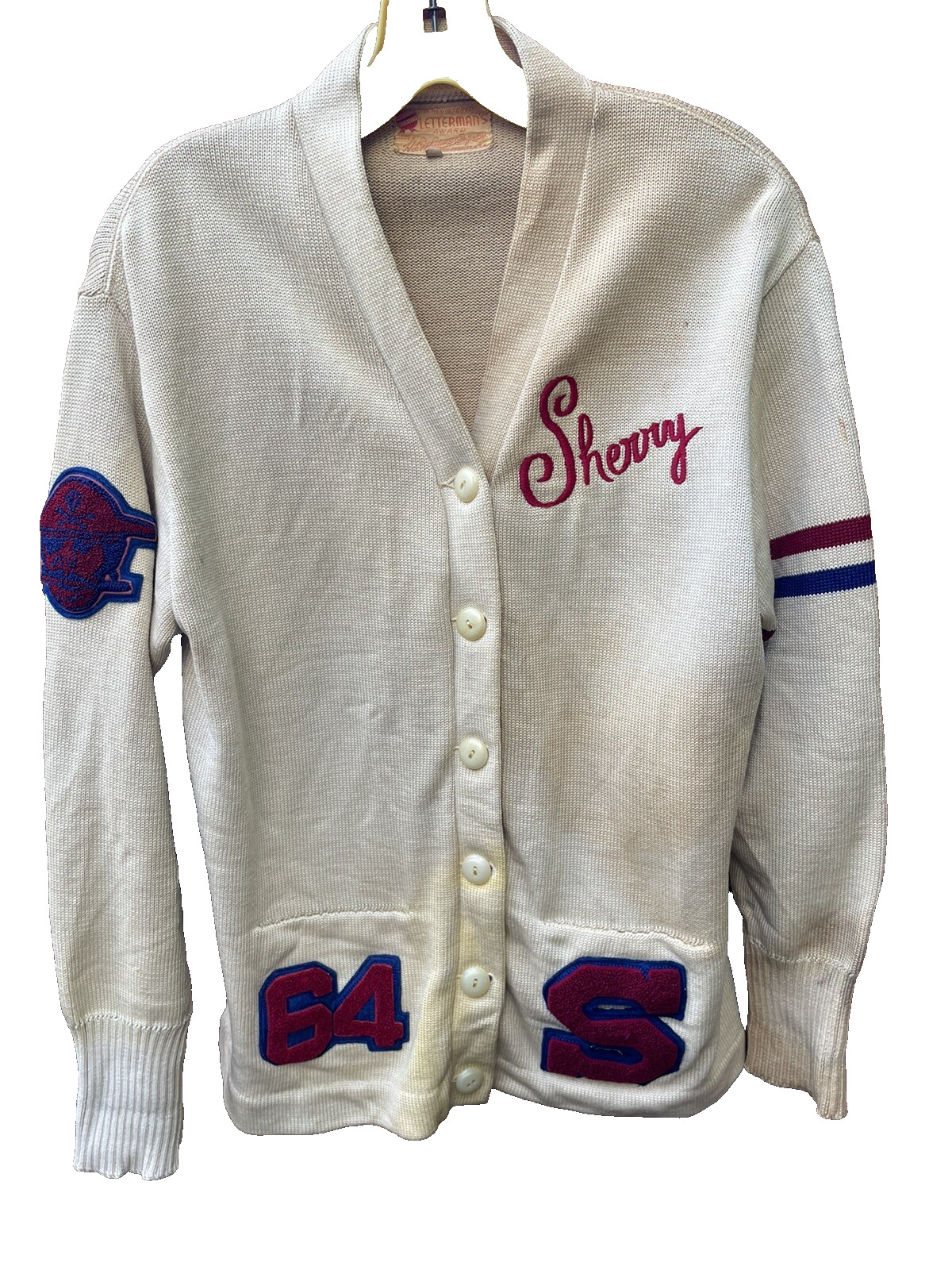 VTG 1964 SCHOOL BLOCK SWEATER 42 SAN LEANDRO PIRATES SHERRY HL WHITNEY LETTERMAN