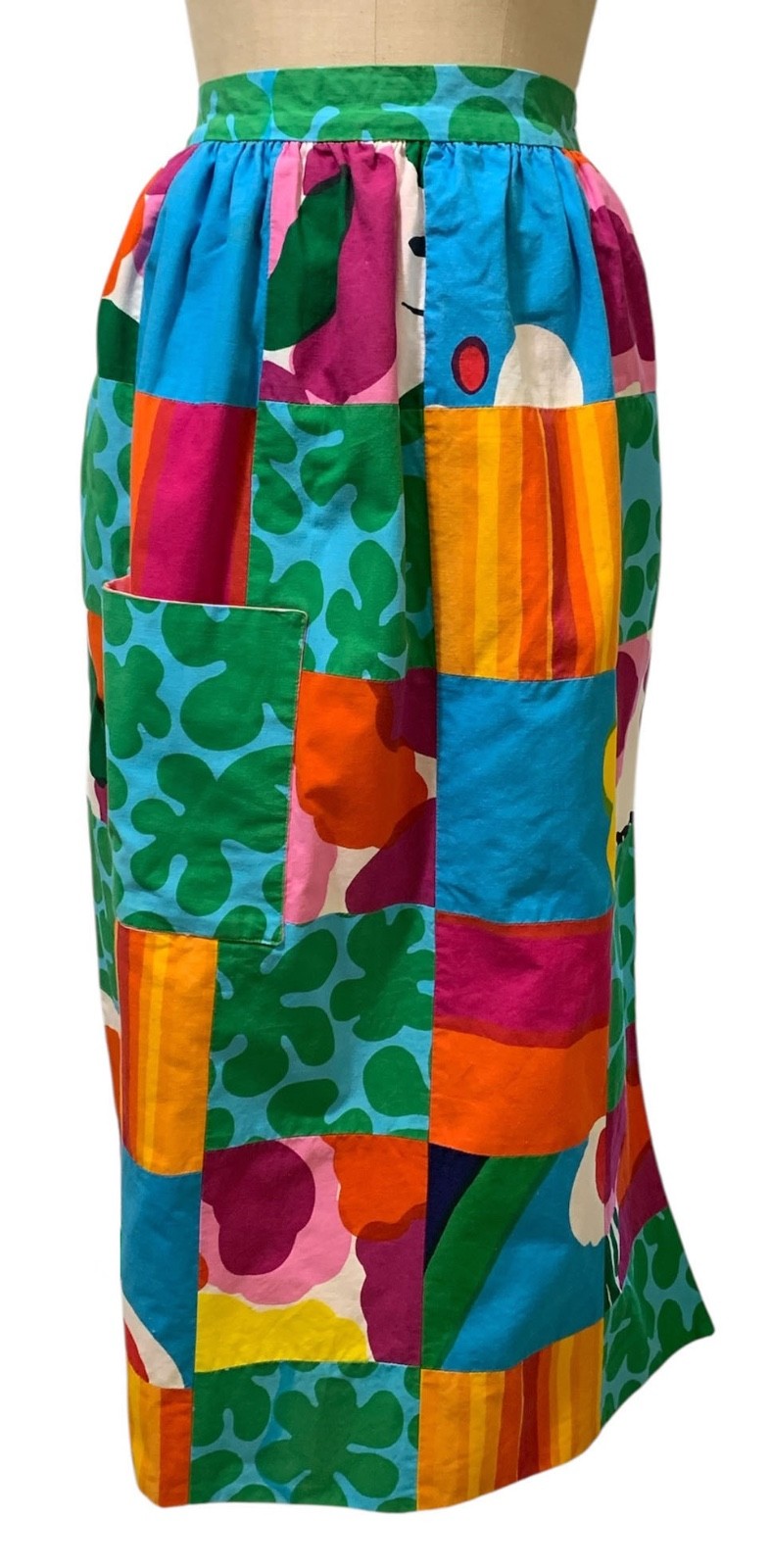 MARIMEKKO Fabric Vintage 60s/70s Custom Sewn Women’s Long Patchwork Apron